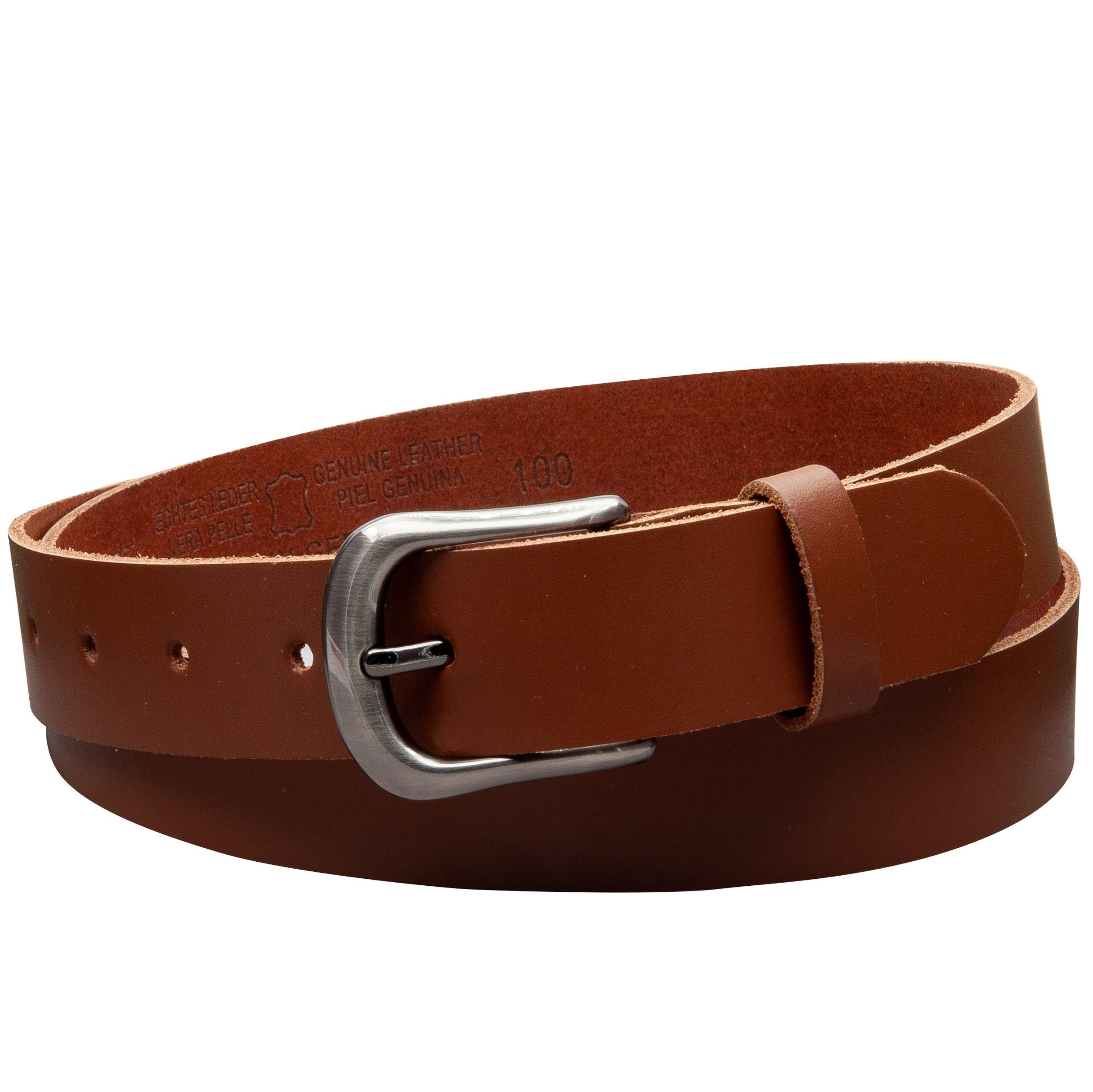 COLOGNEBELT Ledergürtel OM324-SL-Hellbraun MADE IN GERMANY, Hellbraun Kürzbar, 100 % Echtleder, Unisex