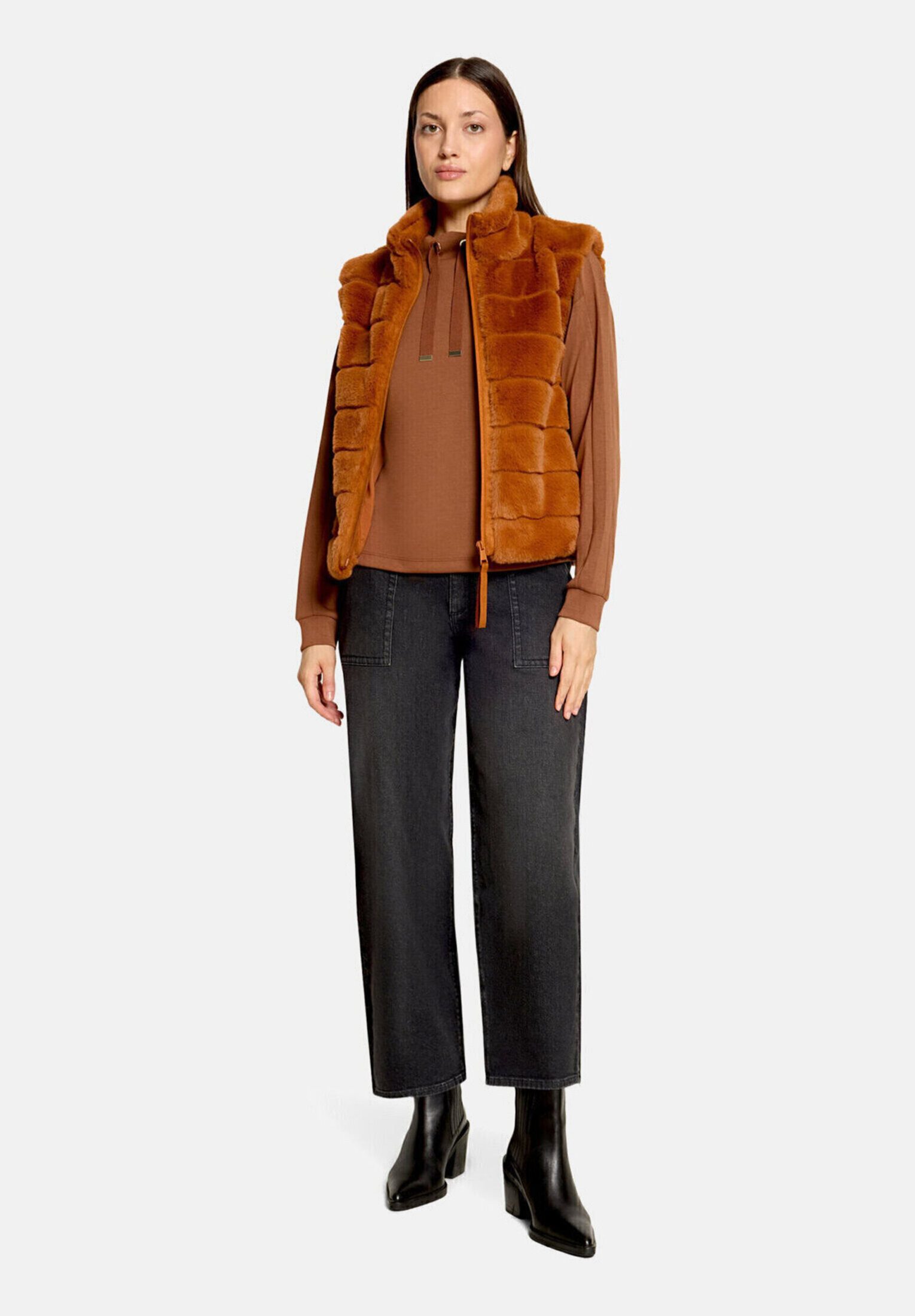 Betty&Co Plüschweste Damen mit Stehkragen