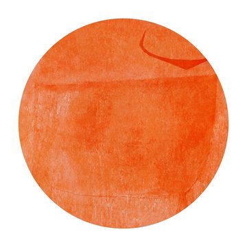 Teppich Vinyl Wohnzimmer Schlafzimmer Flur Küche Abstrakt modern, Bilderdepot24, rund - orange glatt, nass wischbar (Küche, Tierhaare) - Saugroboter & Bodenheizung geeignet