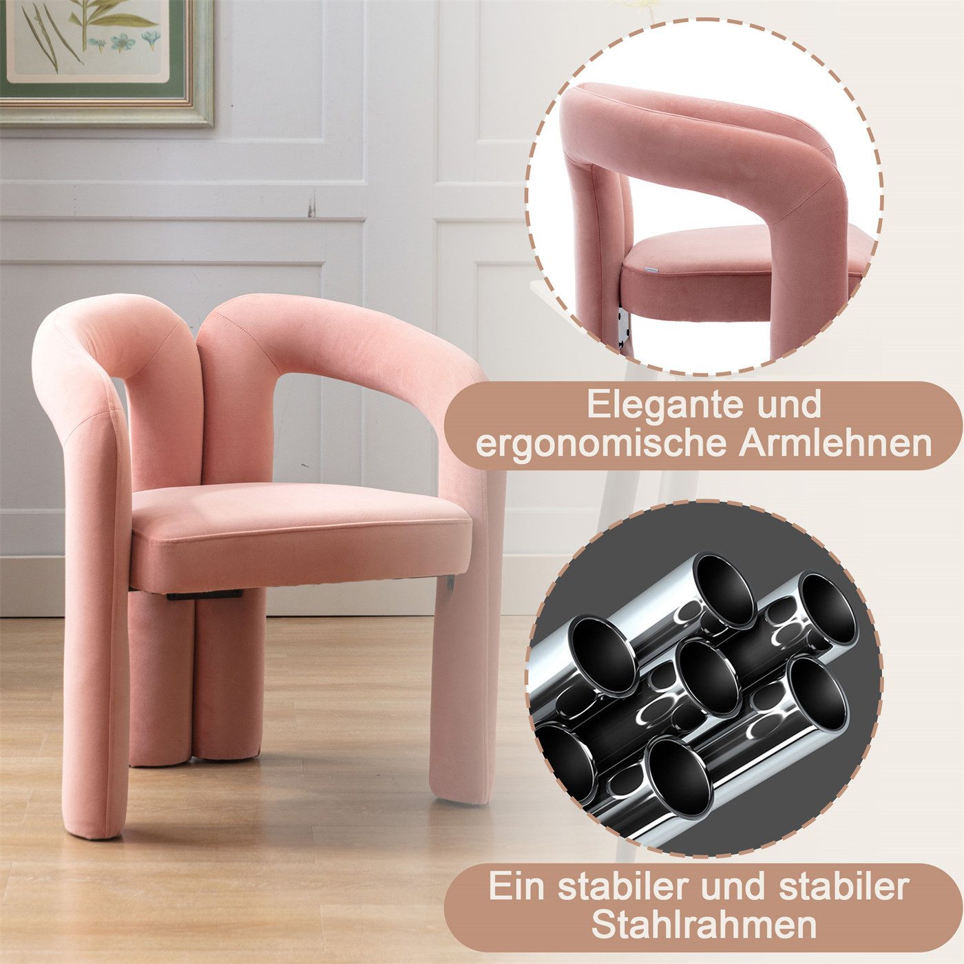 autolock Polsterstuhl 2pc Freizeit Stuhl,Polstersessel,Sessel,Barrel Side Chairs, Zeitgenössisches Design Stoff gepolstert Accent