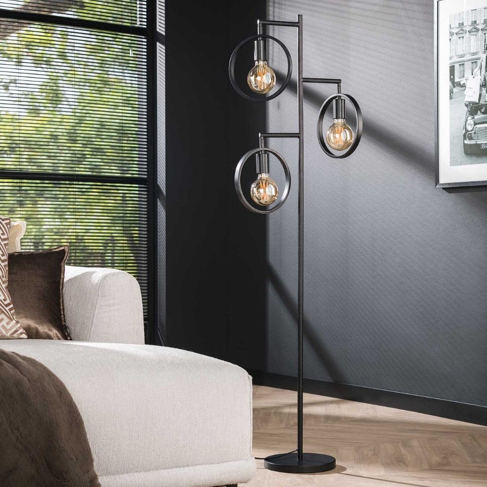famlights Stehlampe famlights, Stehleuchte Idris in Altsilber E27 3-flammig