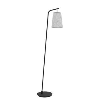 EGLO Stehlampe ALSAGER, ohne Leuchtmittel, Standleuchte, Metall in Schwarz, graues Filz, E27 Fassung, 170 cm