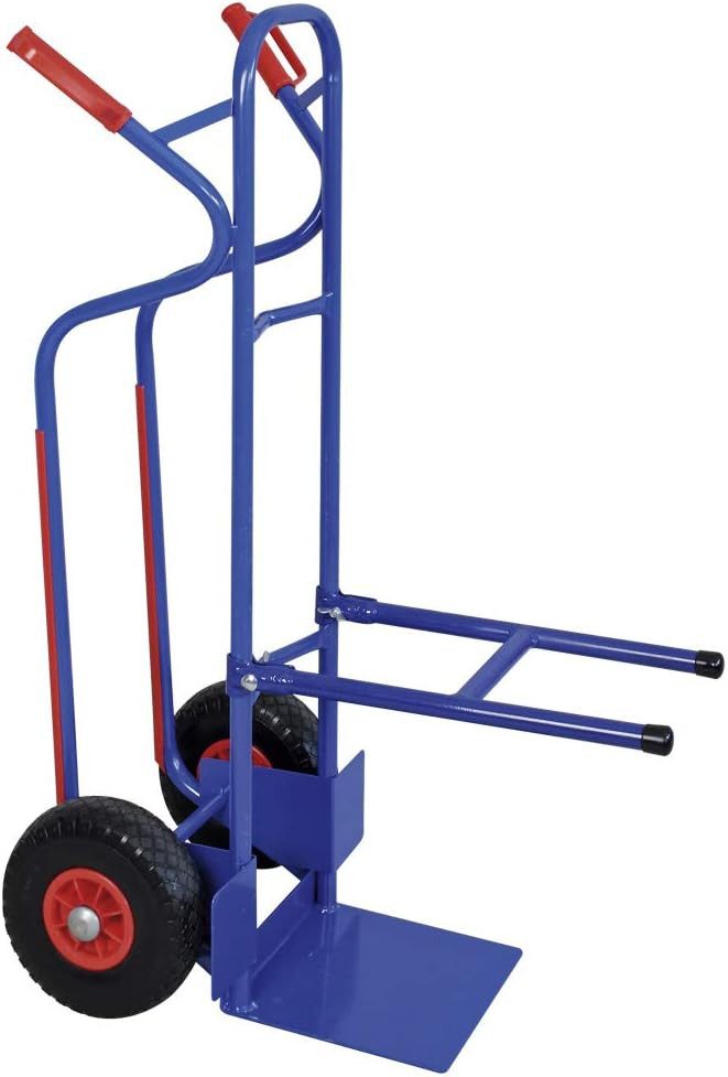 BRB-Lagertechnik Sackkarre Stuhlkarre mit pannensicheren Reifen, BxTxH 520x820x1170 mm, Pannensichere Reifen mit Stollenprofil, Ø 260x80 mm