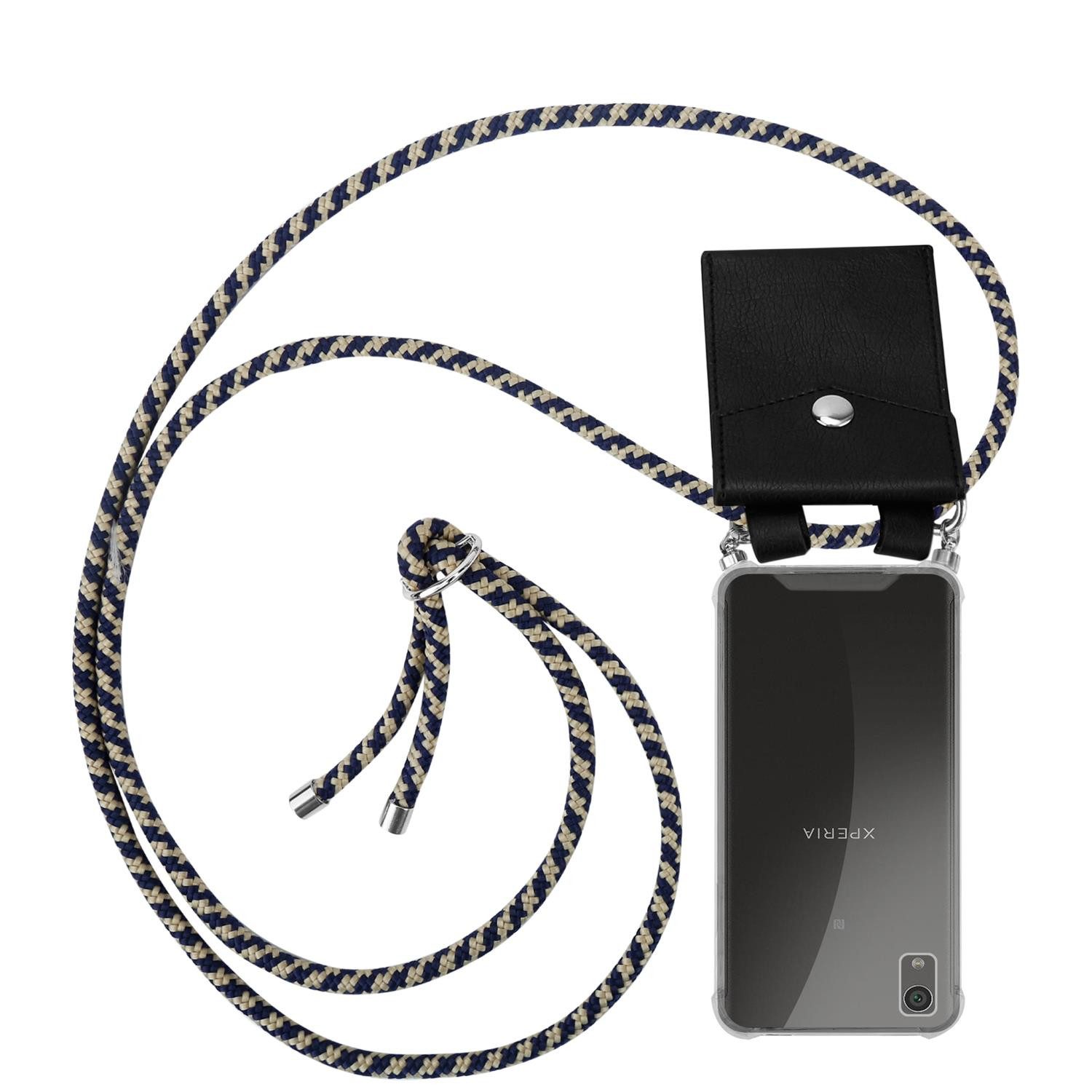 Cadorabo Handyhülle für Sony Xperia XA1 PLUS Kette Sony Xperia XA1 PLUS, Flexible TPU Silikon Handy Schutzhülle - Hülle - mit Handykette