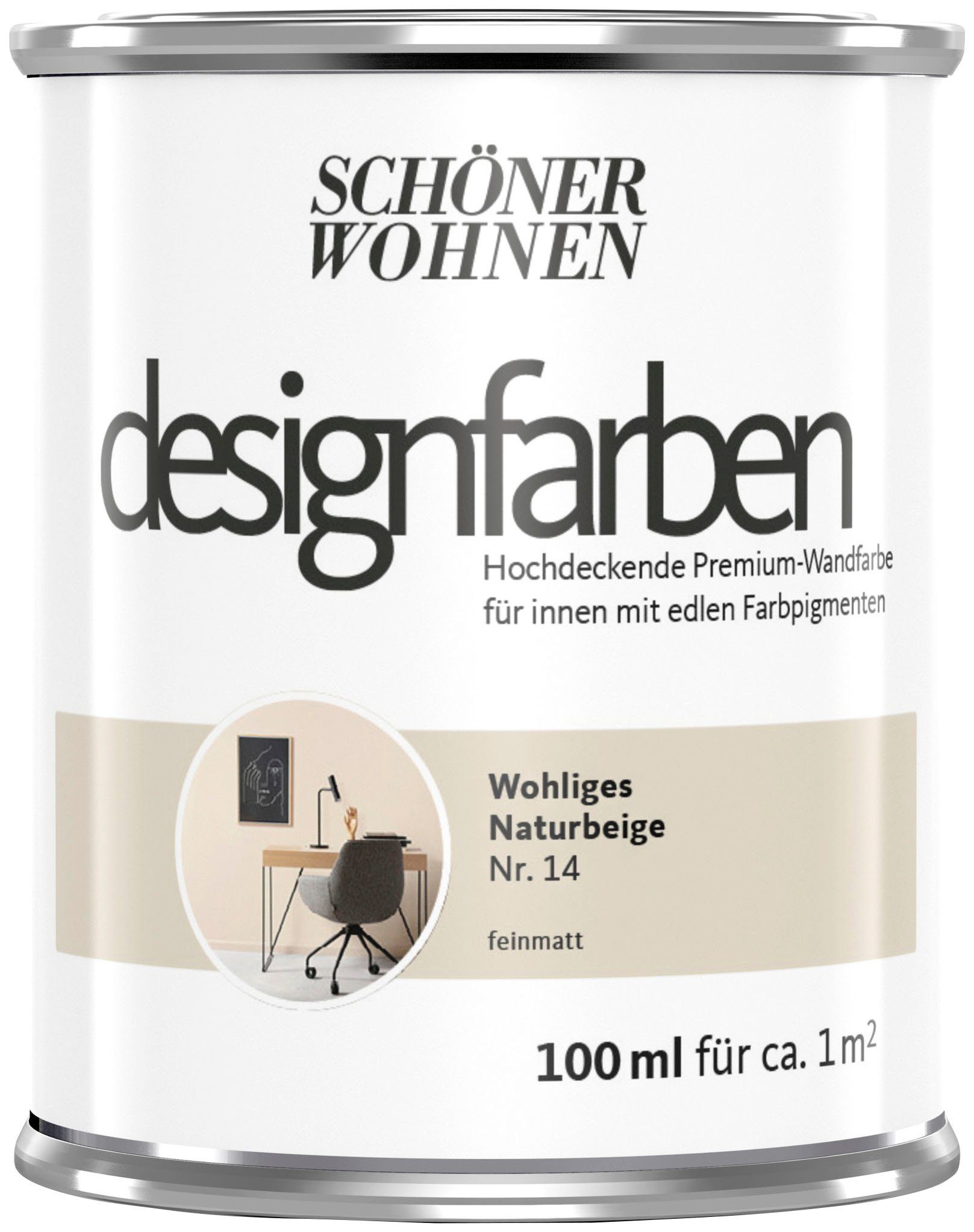 SCHÖNER WOHNEN FARBE Wand- und Deckenfarbe designfarben Sonderedition, hochdeckende Premium-Wandfarbe mit Spritzfrei-Formel