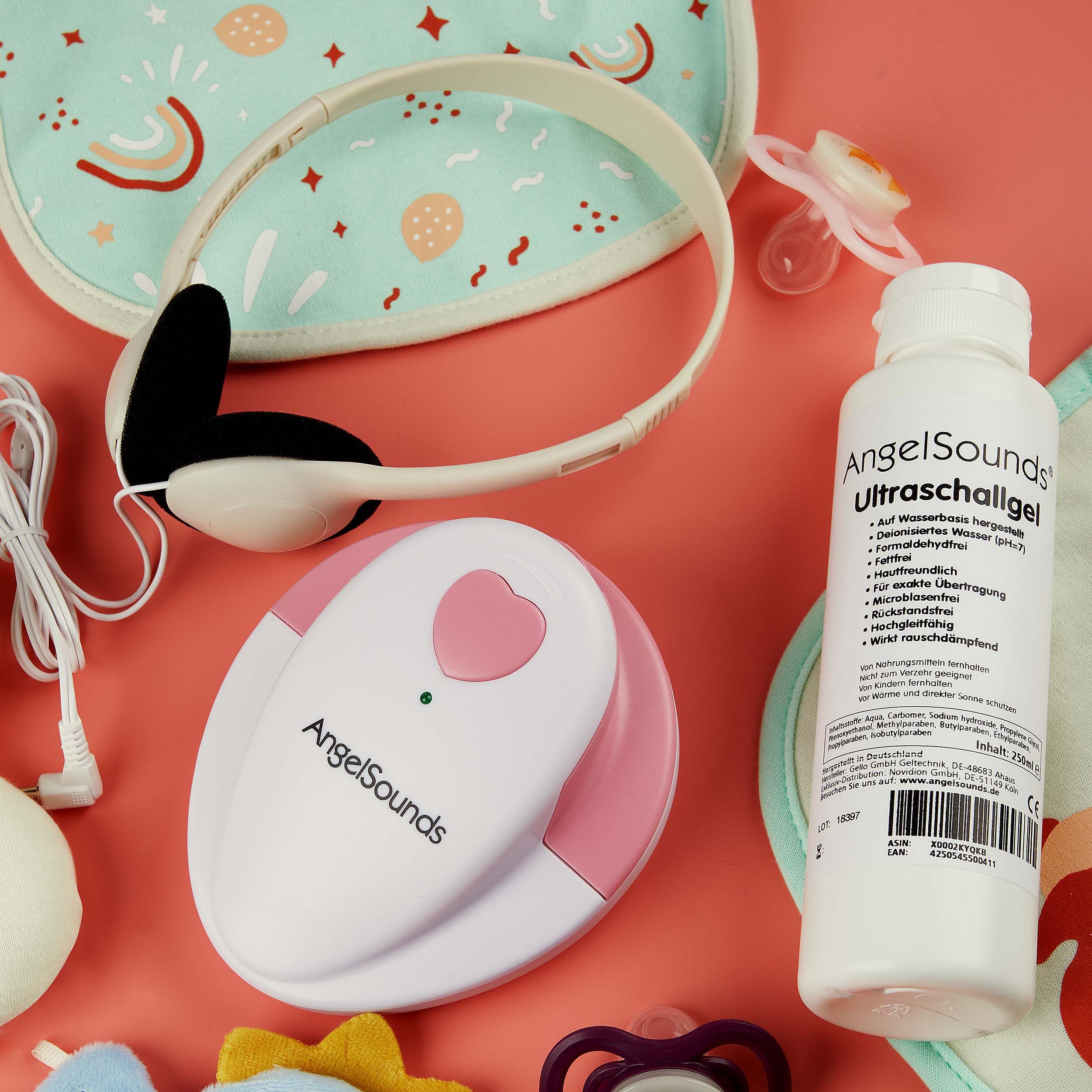 AngelSounds Babyphone JPD-100S Fetal Doppler inkl. Ultraschallgel 250ml