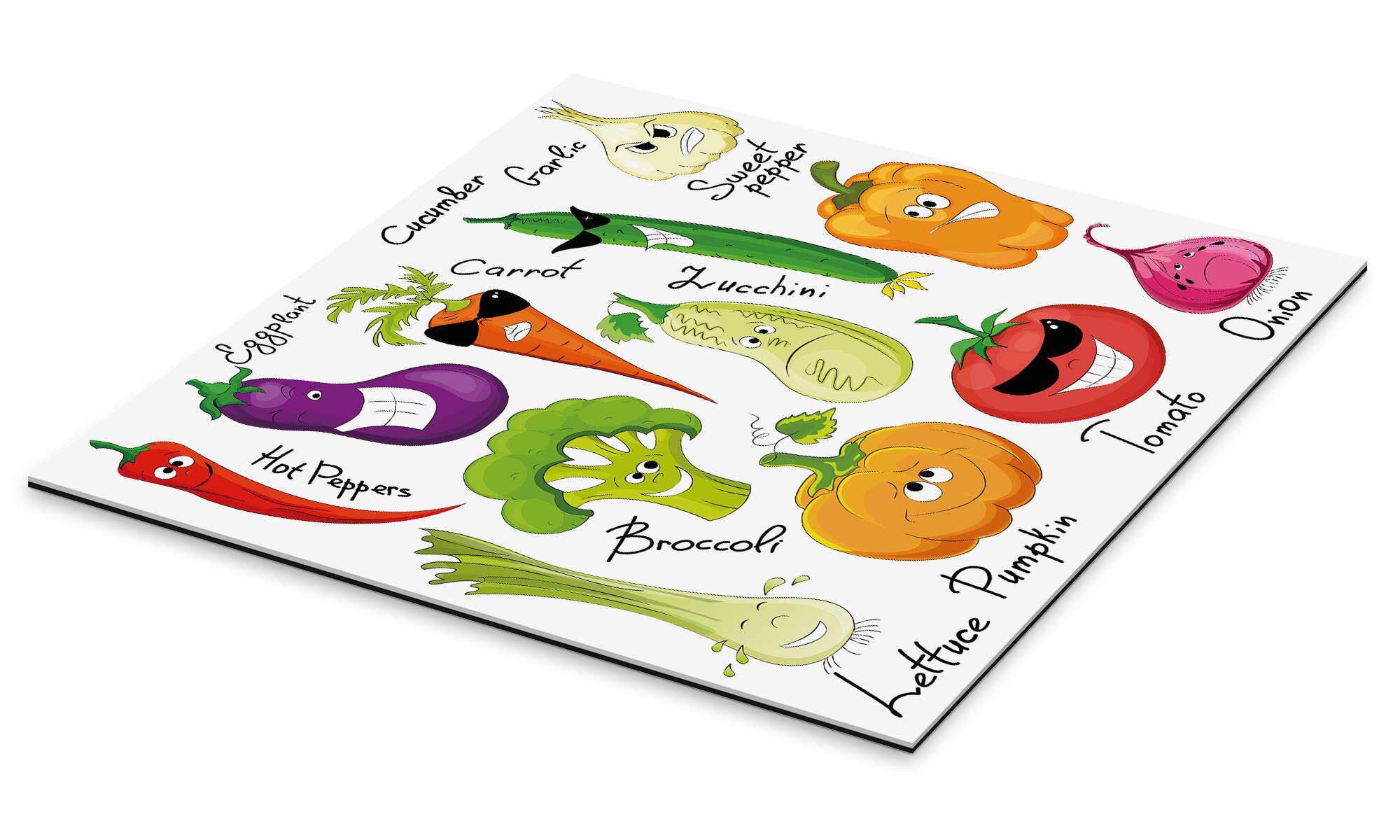 Posterlounge Wandbild Lustiges Gemüse, Kidz Collection, erhältlich als Poster, Leinwandbild, Wandsticker oder Acrylglasbild