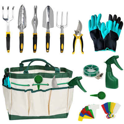 Bettizia Gartenpflege-Set Gartenpflege-Set Gartenwerkzeugset Balkonset, 12-teilig mit Tasche, Werkzeugtasche Einpflanzhilfe Grabwerkzeug