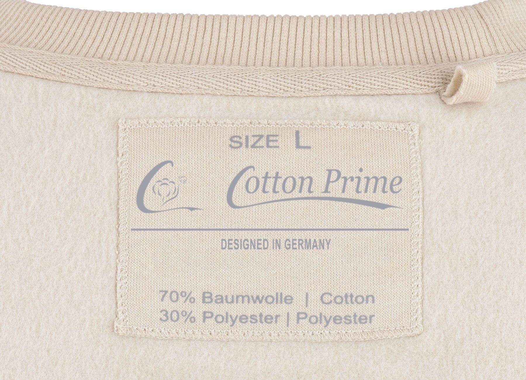 Cotton Prime® Sweatshirt mit Beige Innenfleece weichem