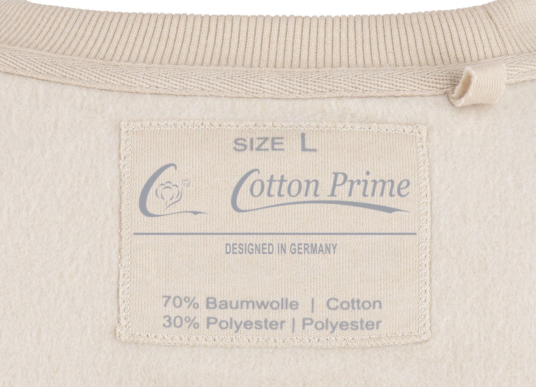 weichem Cotton - mit of Prime® Sweatshirt Innenfleece Order Barcode Beige Out