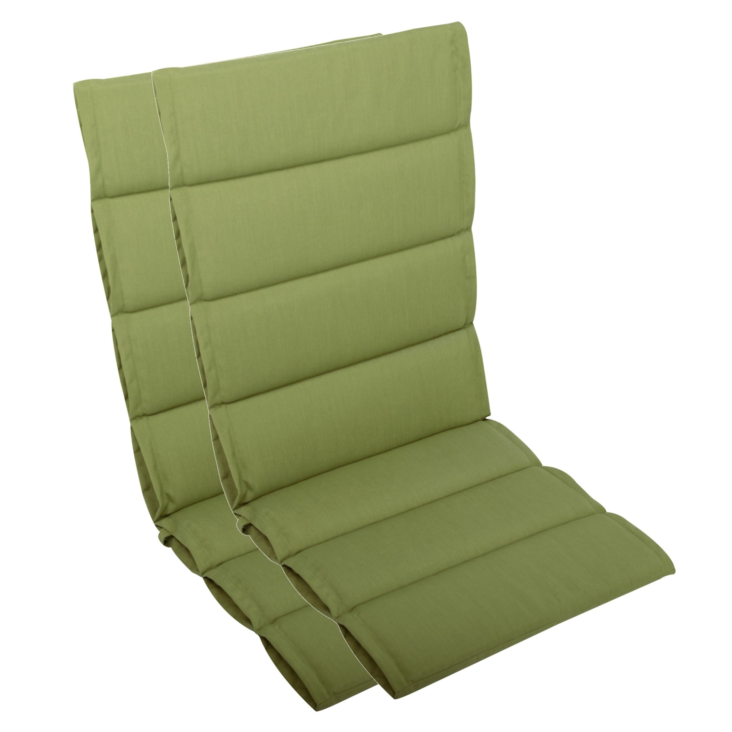 LILENO HOME Hochlehnerauflage bequeme Sitzauflage für Gartenmöbel, Stuhlkissen für Klappstühle, (2 St., 2er Set), 2er Set Polsterauflage in Grün, Sitzpolster waschbar