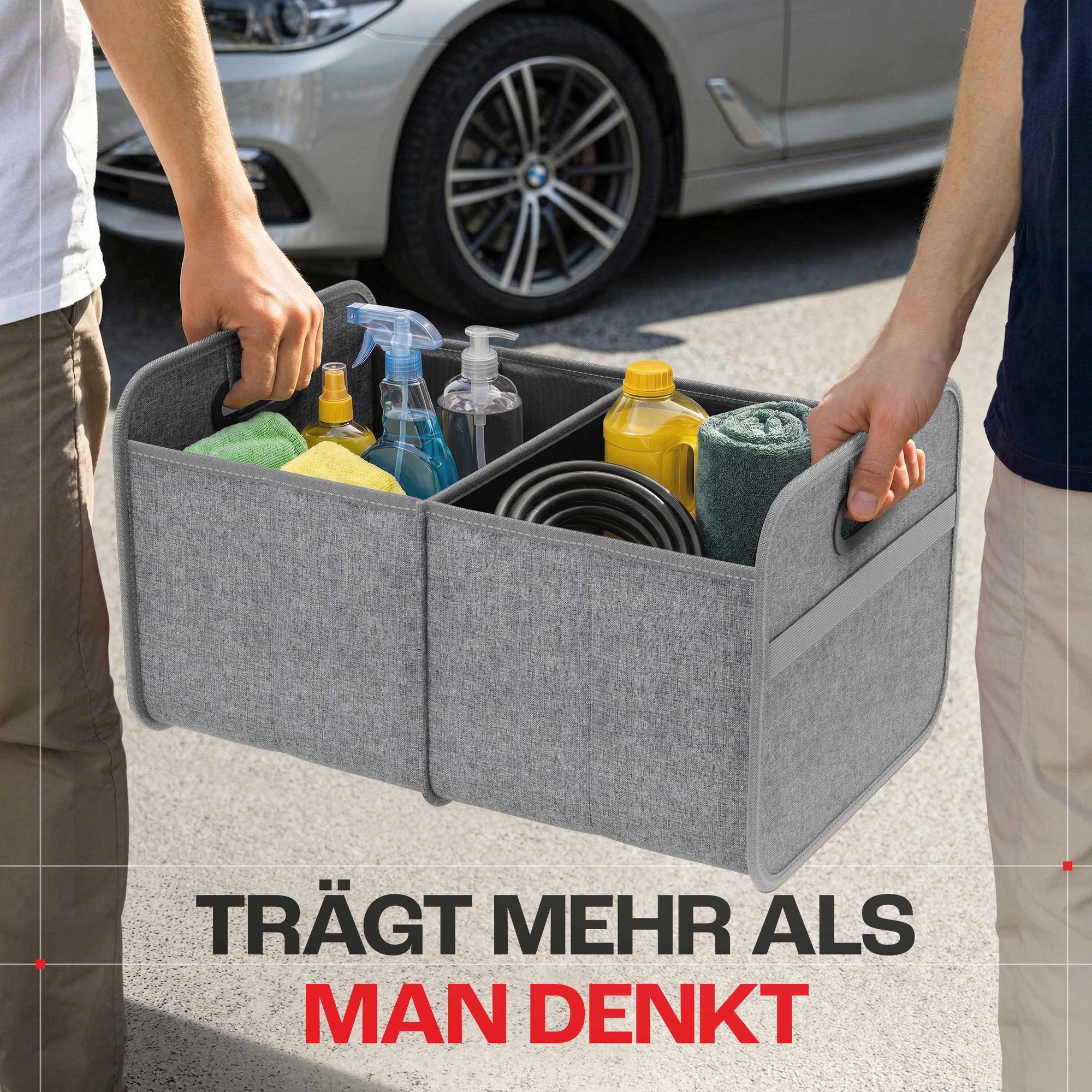 achilles Klappbox Auto-Faltbox Kofferraum-Organizer, Faltbare Autotasche, Faltkorb, 40 l – Bild 4 von 5