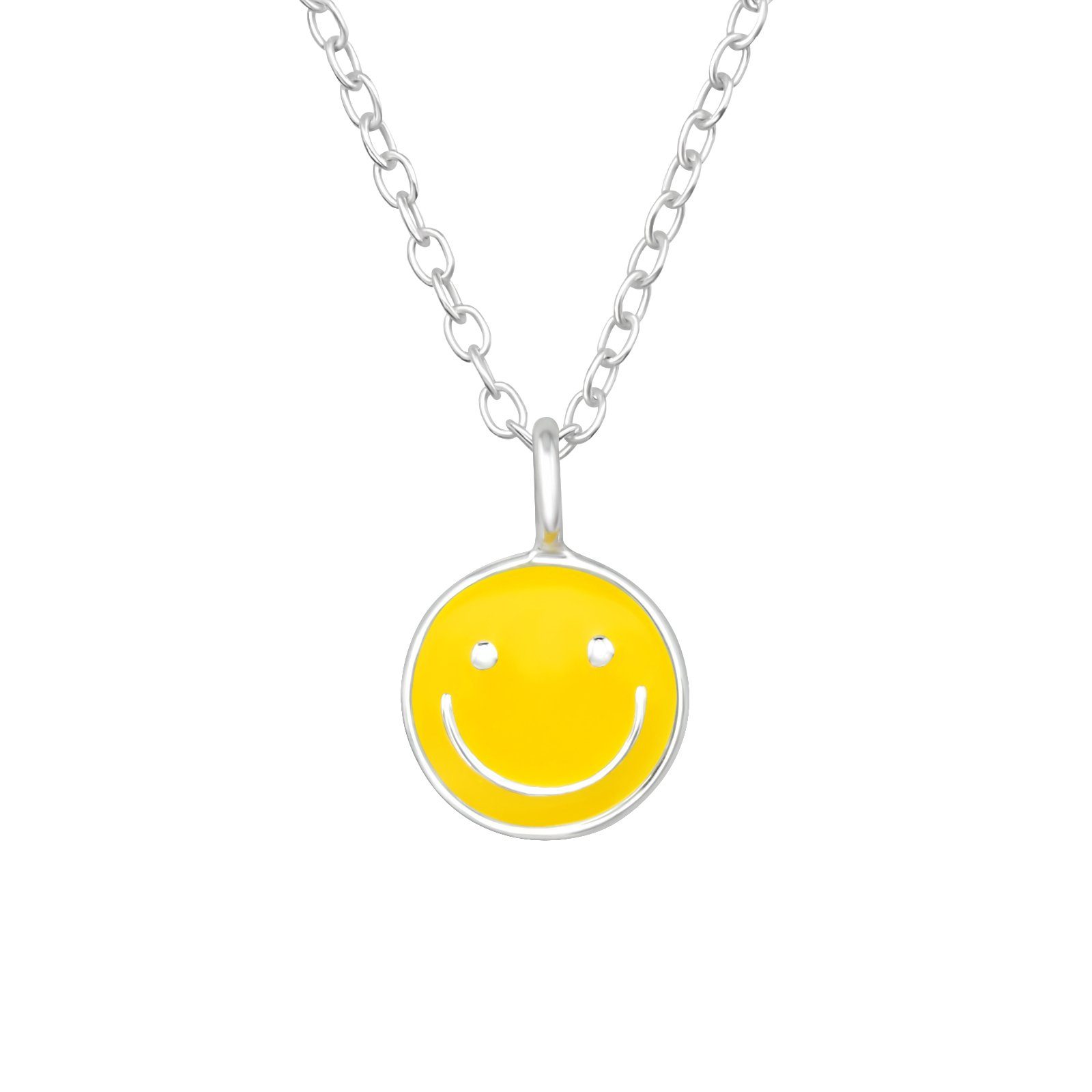 ALEXANDER YORK Kette mit Anhänger SMILEY gelb, 2-tlg., 925 Sterling Silber