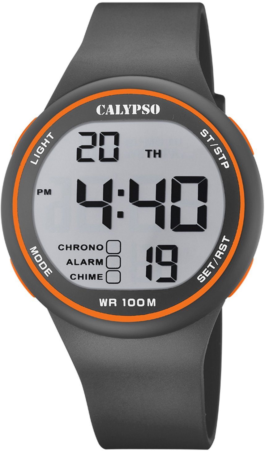 CALYPSO WATCHES Chronograph Color Splash, K5795/4, Armbanduhr, Quarzuhr, Herrenuhr, Datum, Digitalanzeige, Stoppfunktion
