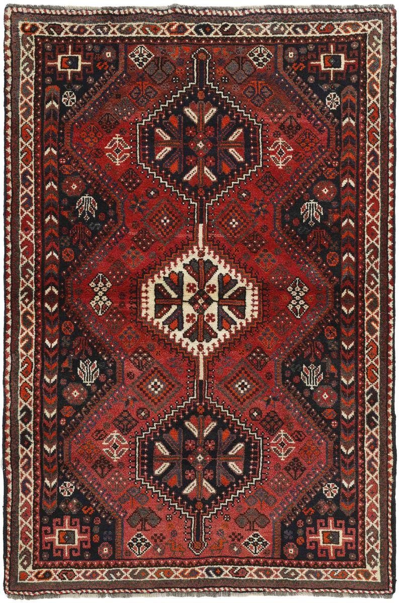 Orientteppich Shiraz 123x185 Handgeknüpfter Orientteppich / Perserteppich, Nain Trading, rechteckig, Höhe: 10 mm