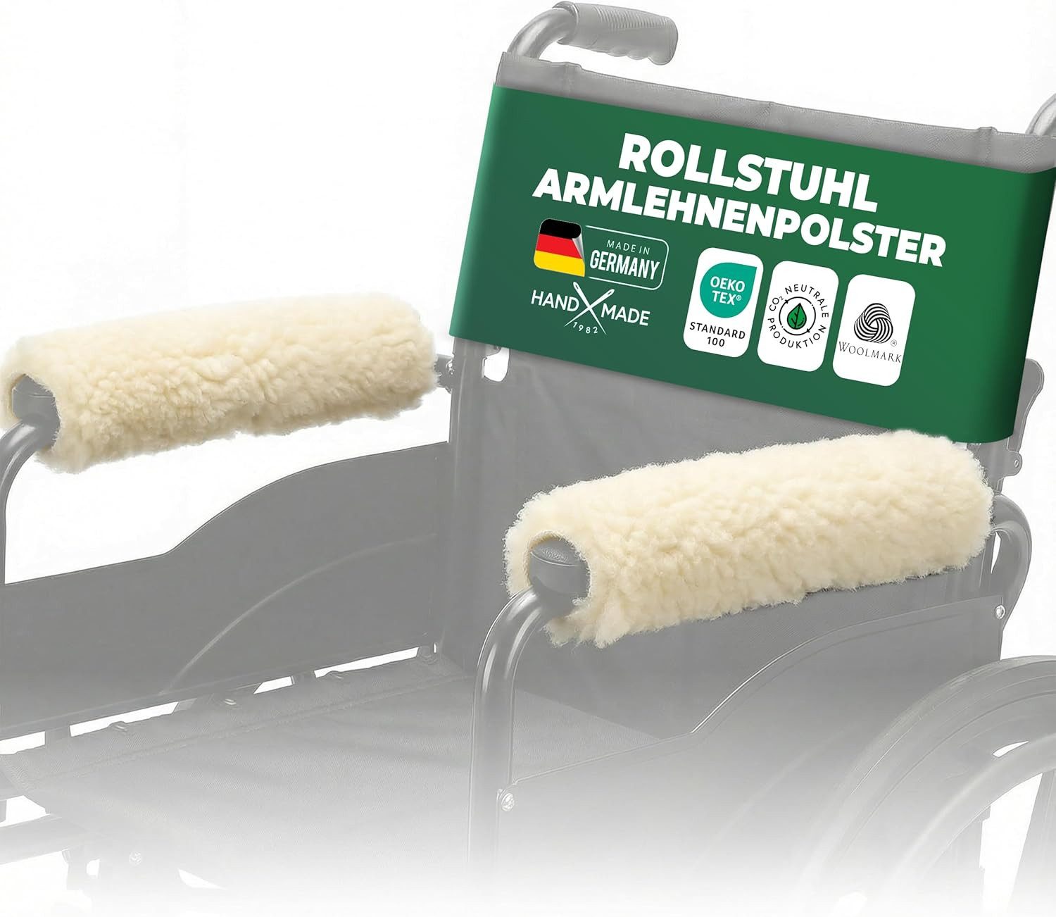 Novaliv Haltungskissen, 1-tlg., NOVALIV Armlehnen-Schoner 2er Set natur - Weiche Armlehnenpolster für