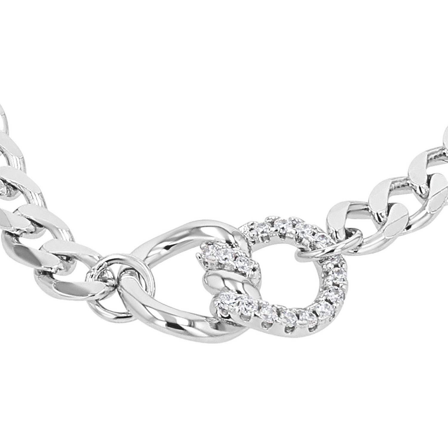 JOOP! Silberarmband Panzerkettengliederung, mit Zirkonia (synth)