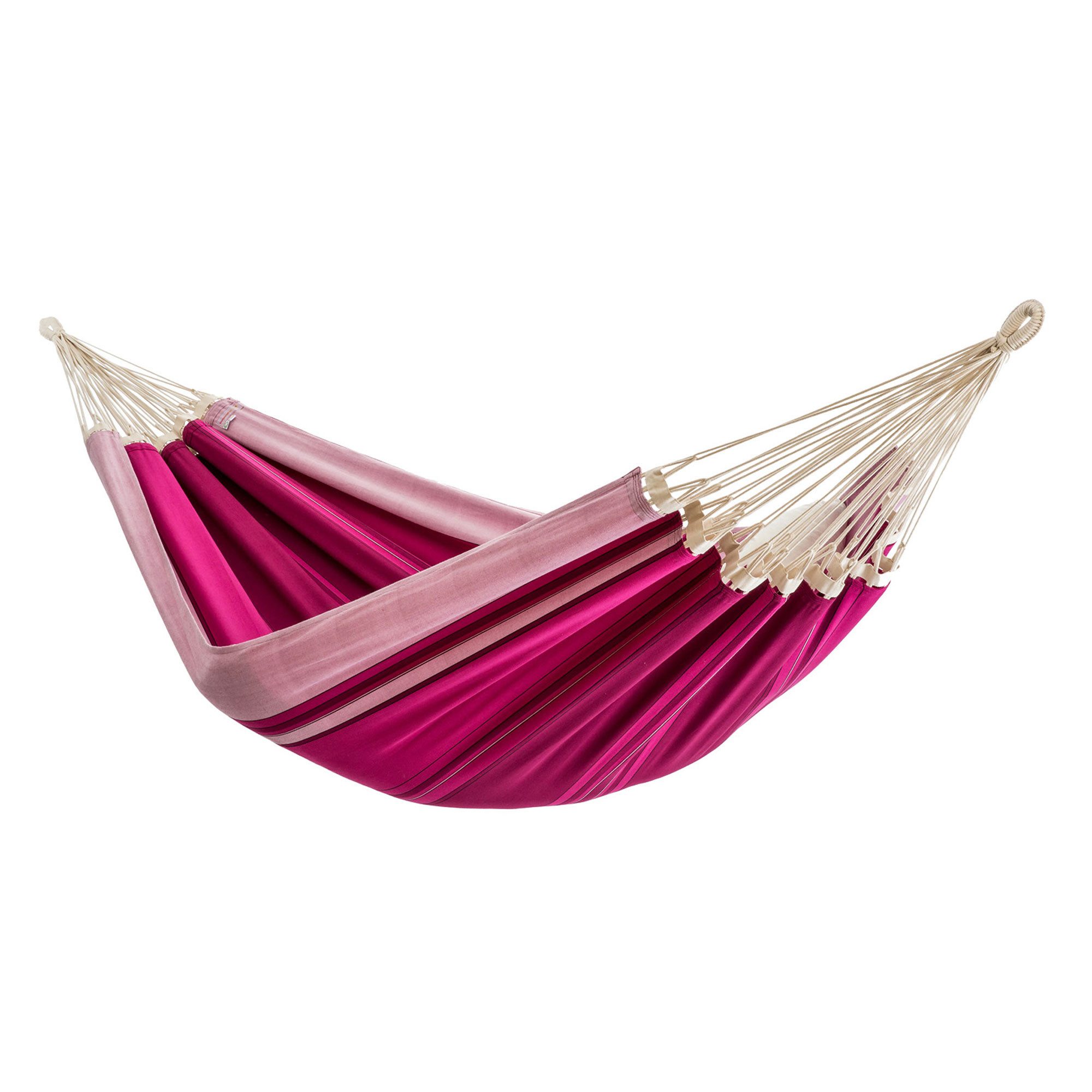 HängemattenGlück Hängematte Doppel Hängematte XL Beleza plum Baumwolle bio von Hängemattenglück, Fair hergestellter Artikel aus Bio Baumwolle GOTS zertifiziert