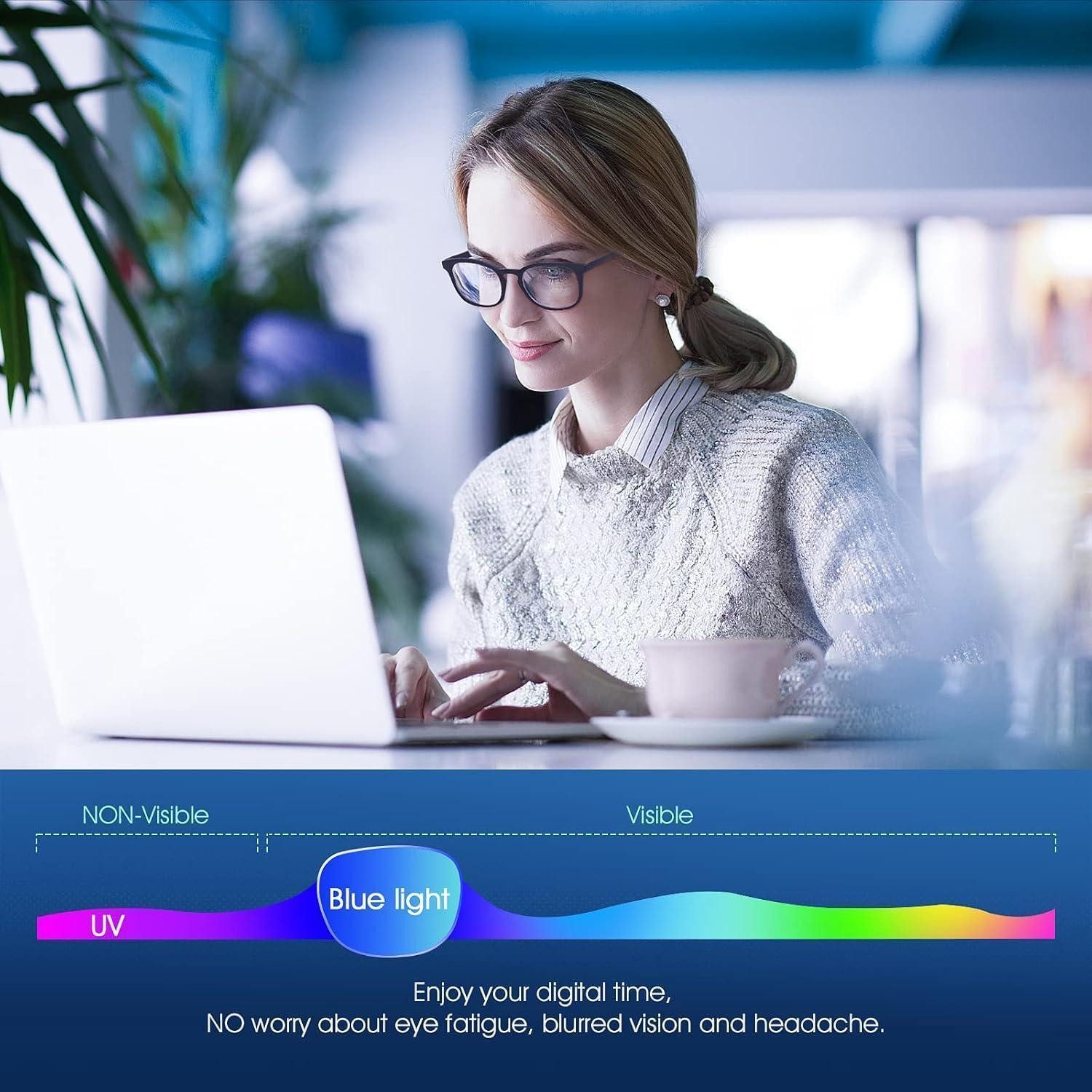 LuxusKollektion Brille Computerbrille Blaulichtfilter Herren Damen Klassisch Schwarz