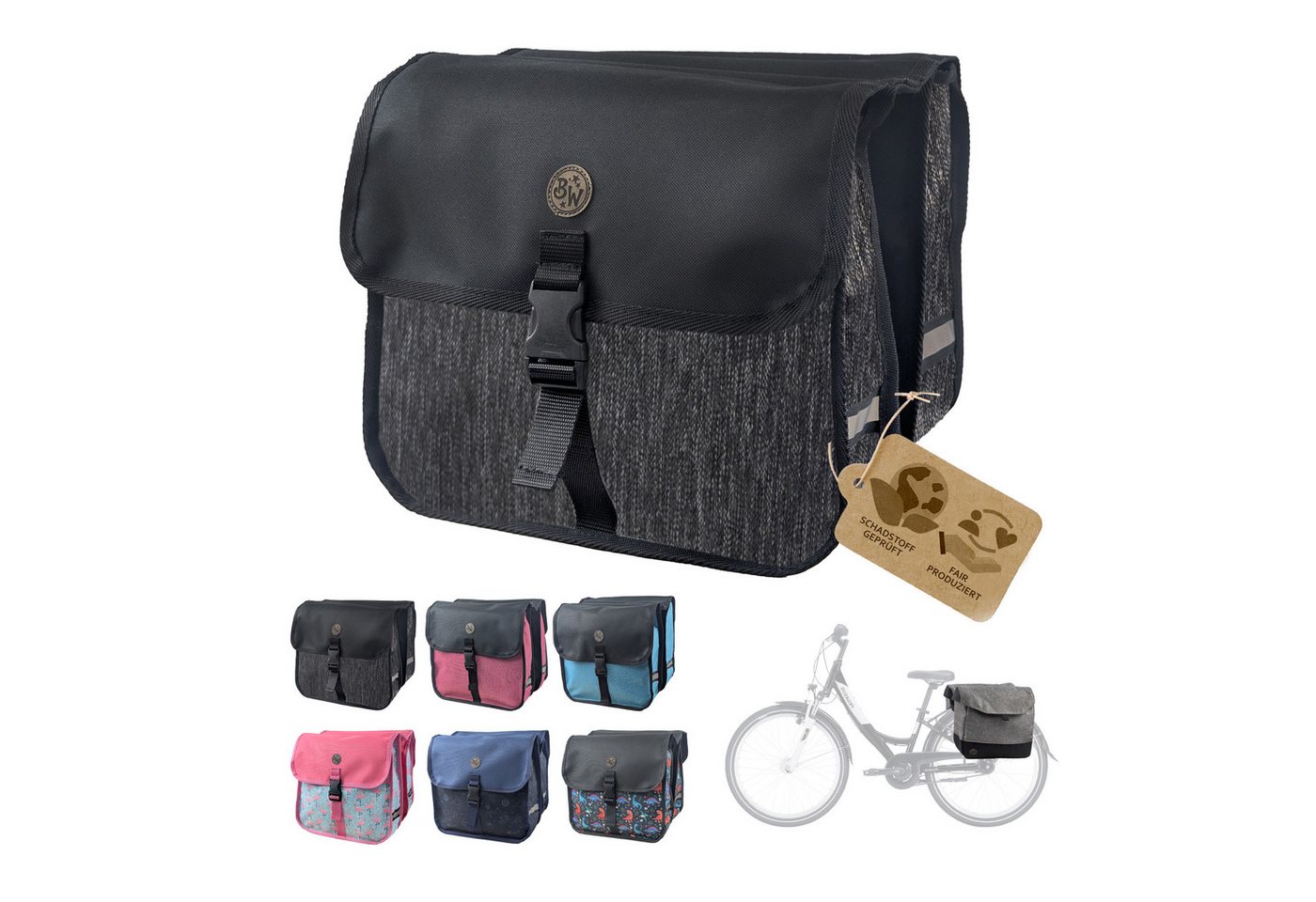 BambiniWelt by Rafael K. Gepäckträgertasche Gepäckträgertasche für Fahrrad 20–26 Zoll robuste Fahrradtasche