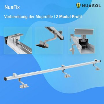 NuaSol Montage Set für Ziegeldach erweiterung Solarmodul-Halterung, (für 1 Solarmodul, erweiterbar)