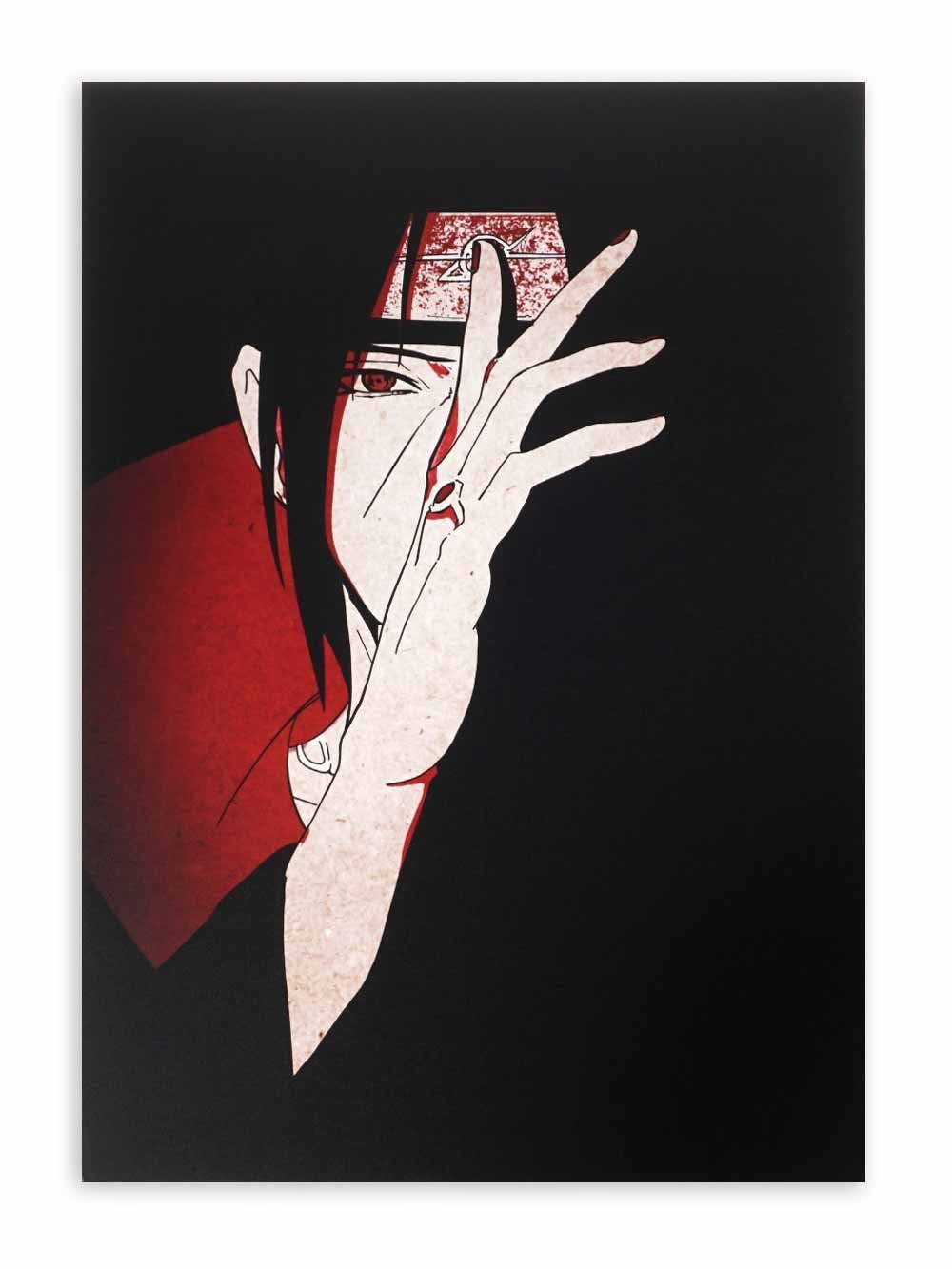 GalaxyCat Poster Hochwertiges Naruto Wandbild auf Hartschaumplatte, Itachi (B), Itachi Wandbild auf Hartschaumplatte