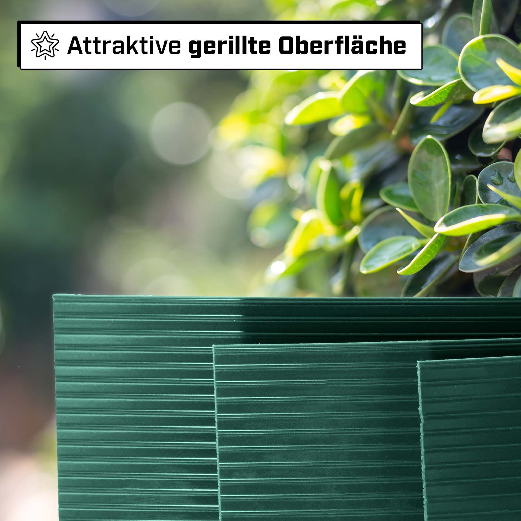 INTRA-TEC Sichtschutzstreifen Zaun-Sichtschutzstreifen aus PP - 252x19 cm, für Doppelstabmattenzäune, Windschutz, einfach zuschneidbar