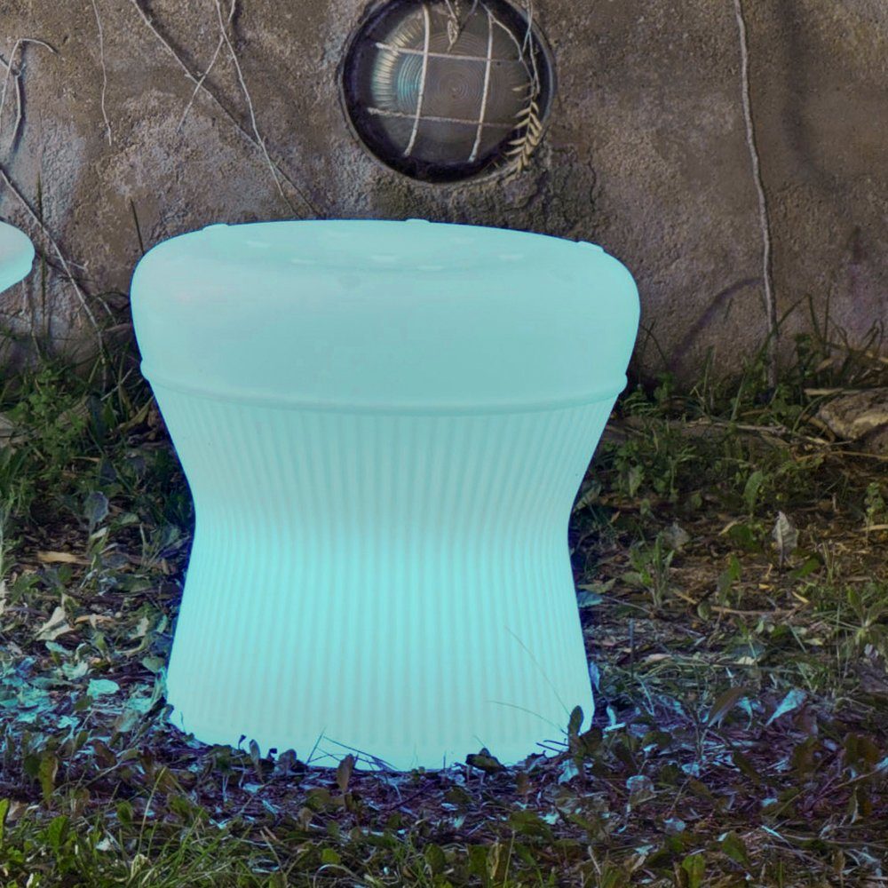 Licht-Trend Gartenleuchte Corfu leuchtender LED Hocker mit Akku und Fernbedienung Braun, RGB & Warmweiß - Kaltweiß