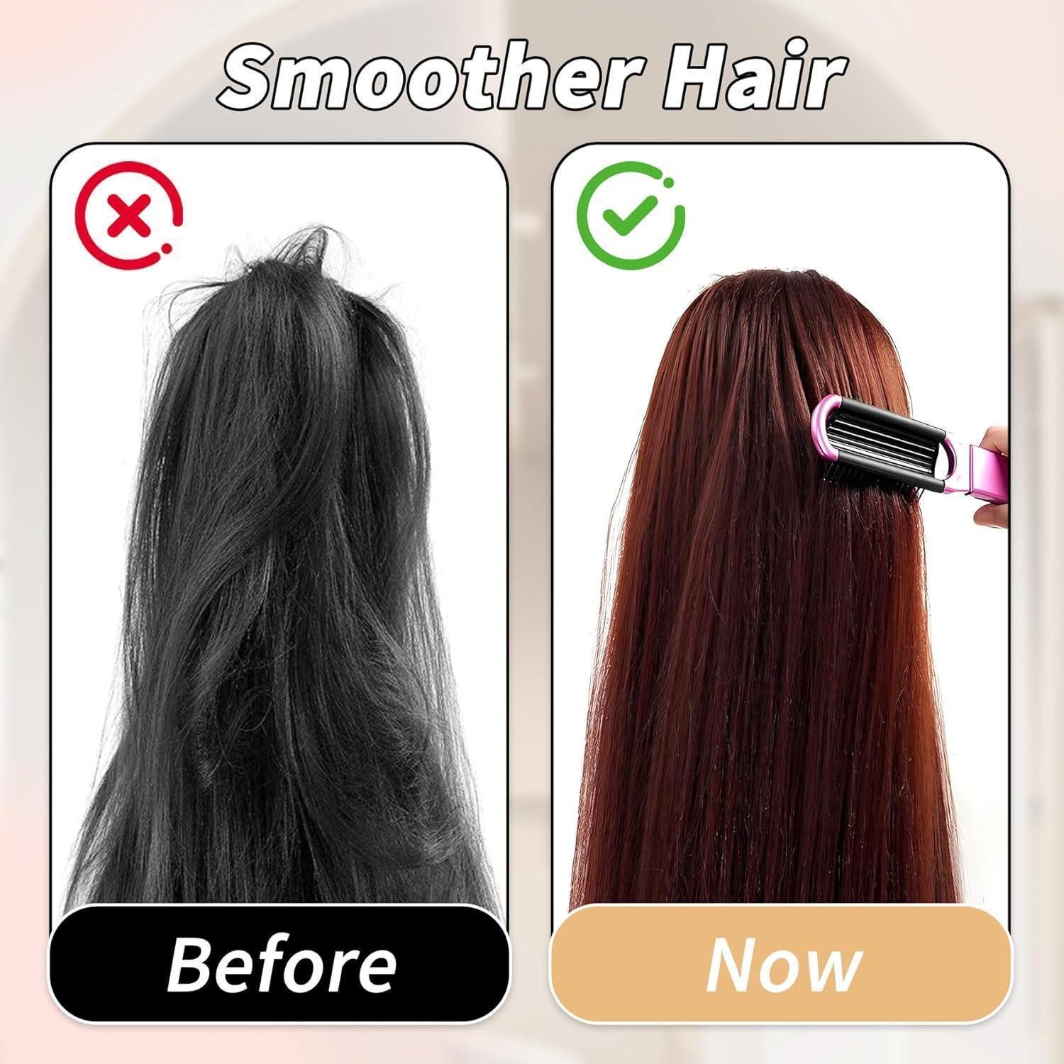 LuxusKollektion Haarentwirrbürste Haarbürste Reise Spiegel Faltbar Tragbar Kamm Männer Frauen Lila