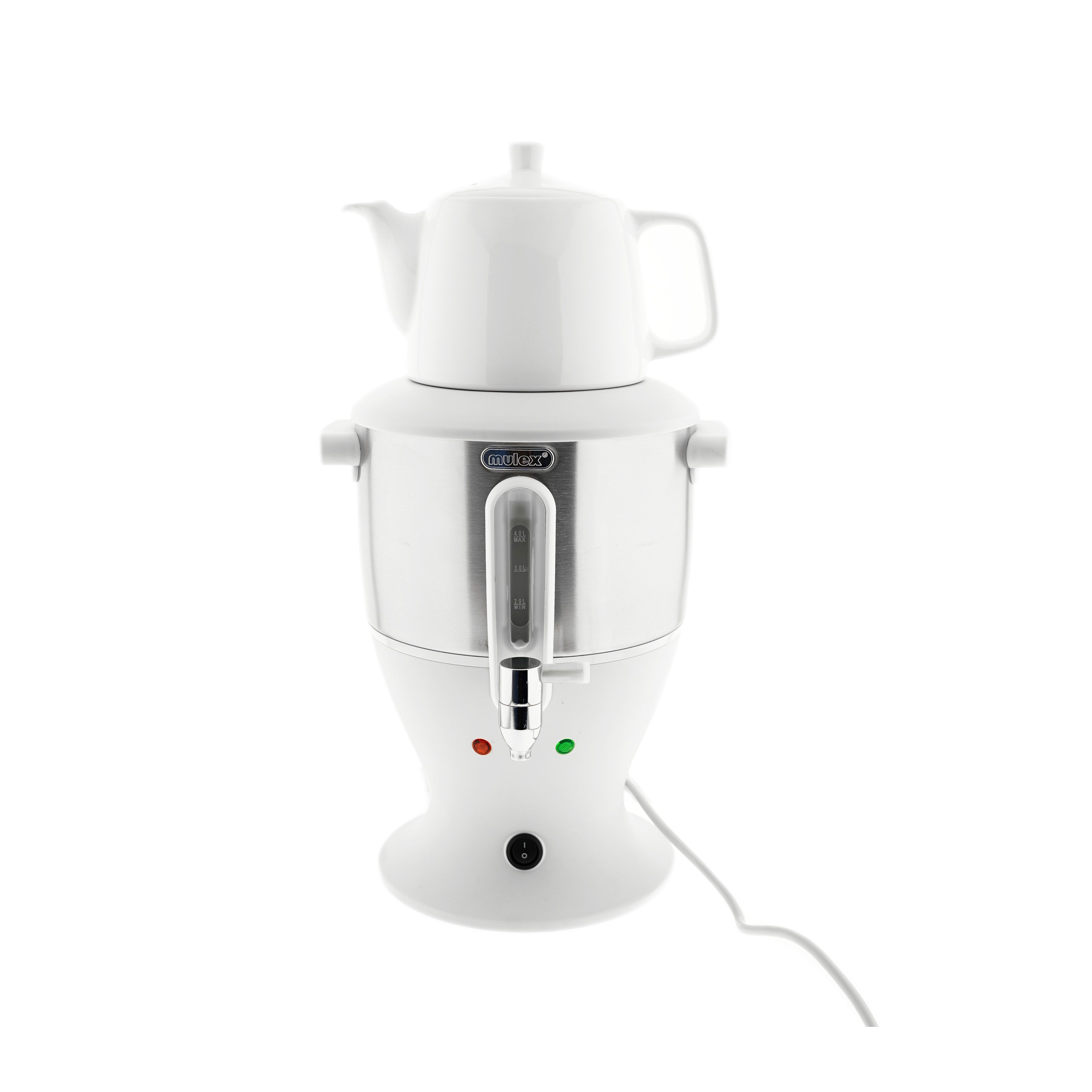Mulex Teekocher 1800 W - 4 L Wasserbehälter & 1,5 L Porzellan-Teekanne, 1800 W