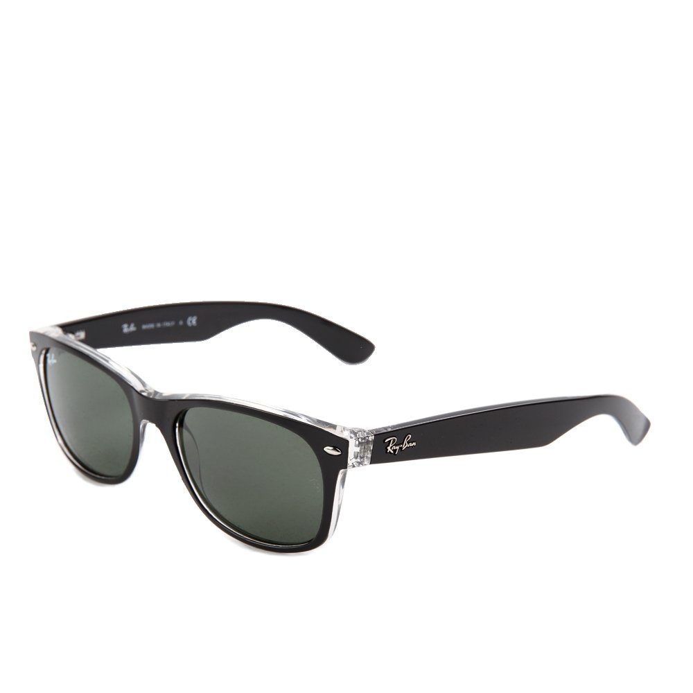 Ray-Ban Sonnenbrille Ray-Ban New Wayfarer RB2132 6052/55 Clear Matte Black Green