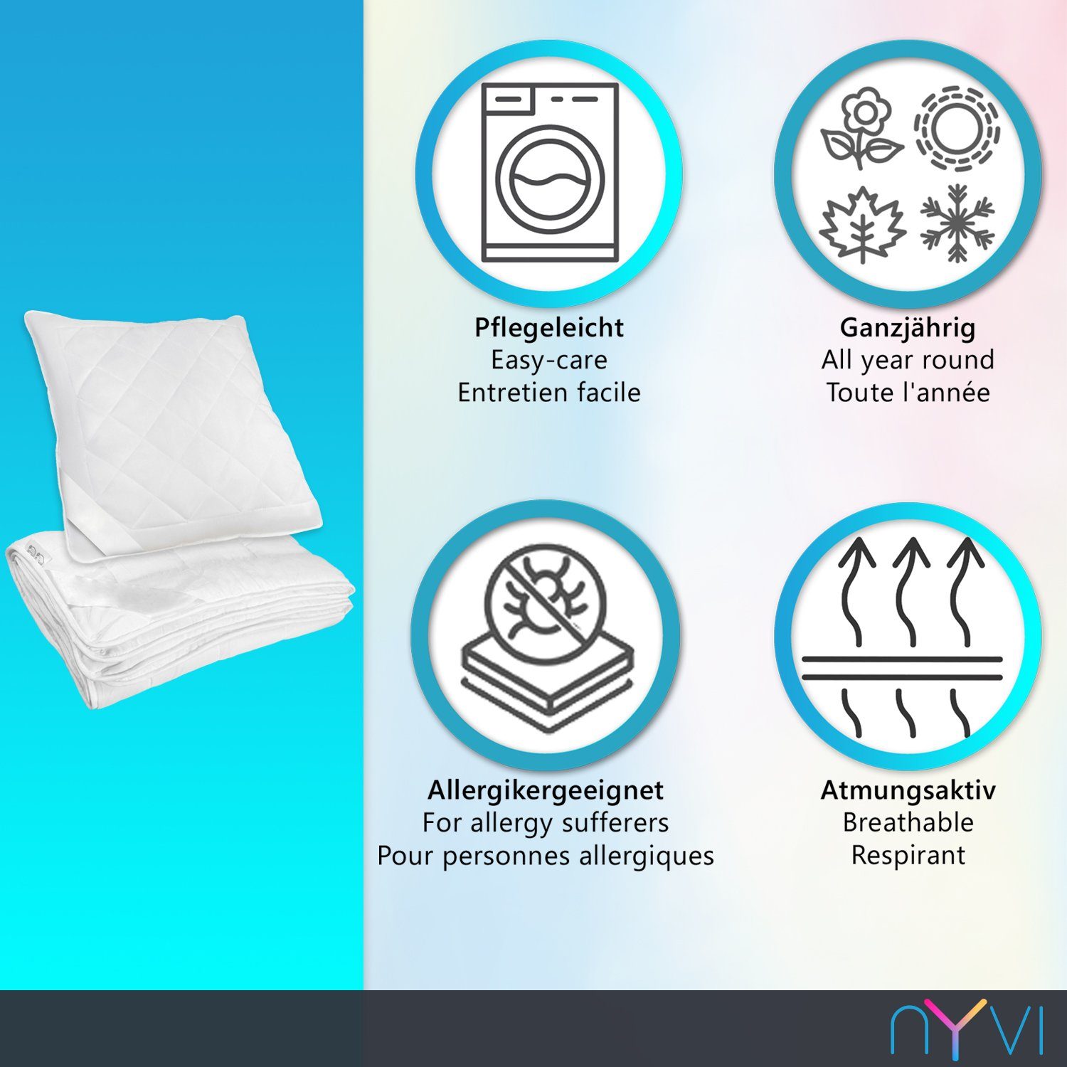 NYVI Bettdecke + Kopfkissen Bettenset DreamScience Comfort Bettdecken Set 1 günstig online kaufen