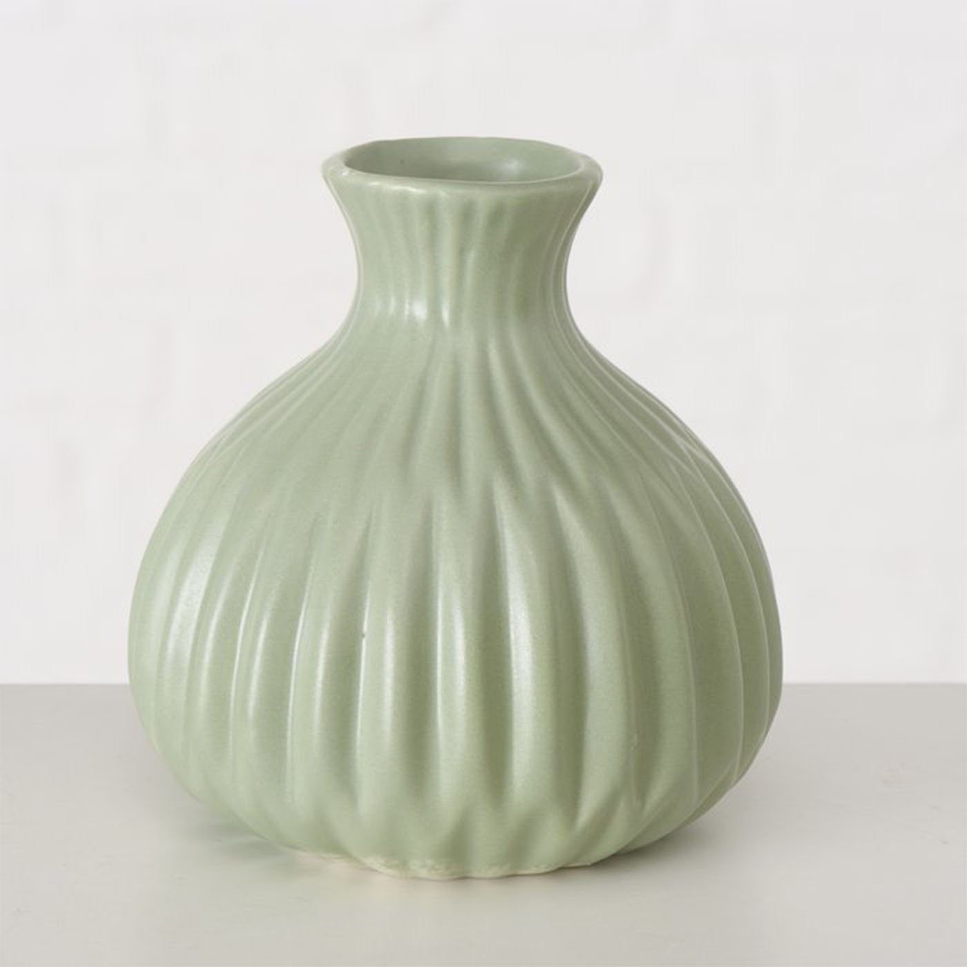 Design Vase aus Set BOLTZE Deko Tischvase Keramik Mattes Hellgrün 2er im
