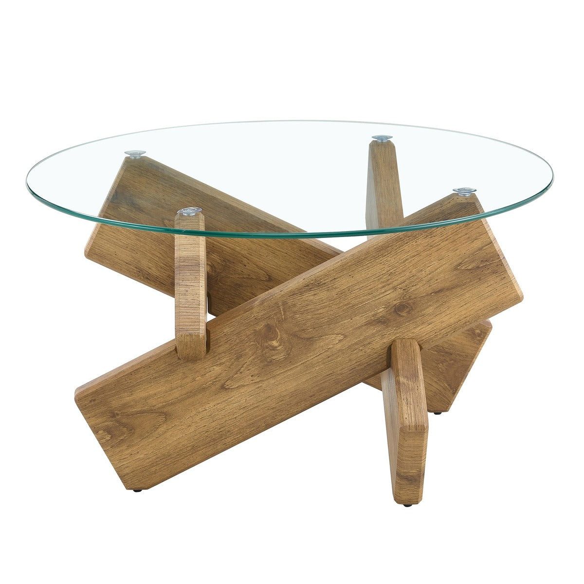 SSY Couchtisch Couchtisch, in Holzfarben, aus MDF (Einzeltisch, 1-St., Einzelartikel), Glasplatte