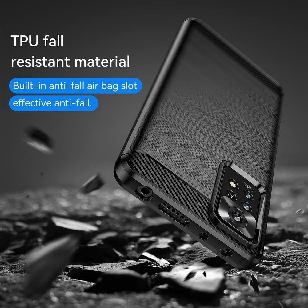 MSM Handyhülle Hülle für Xiaomi Redmi Note 11 Pro 5G Silikon Schwarz Carbon Optik
