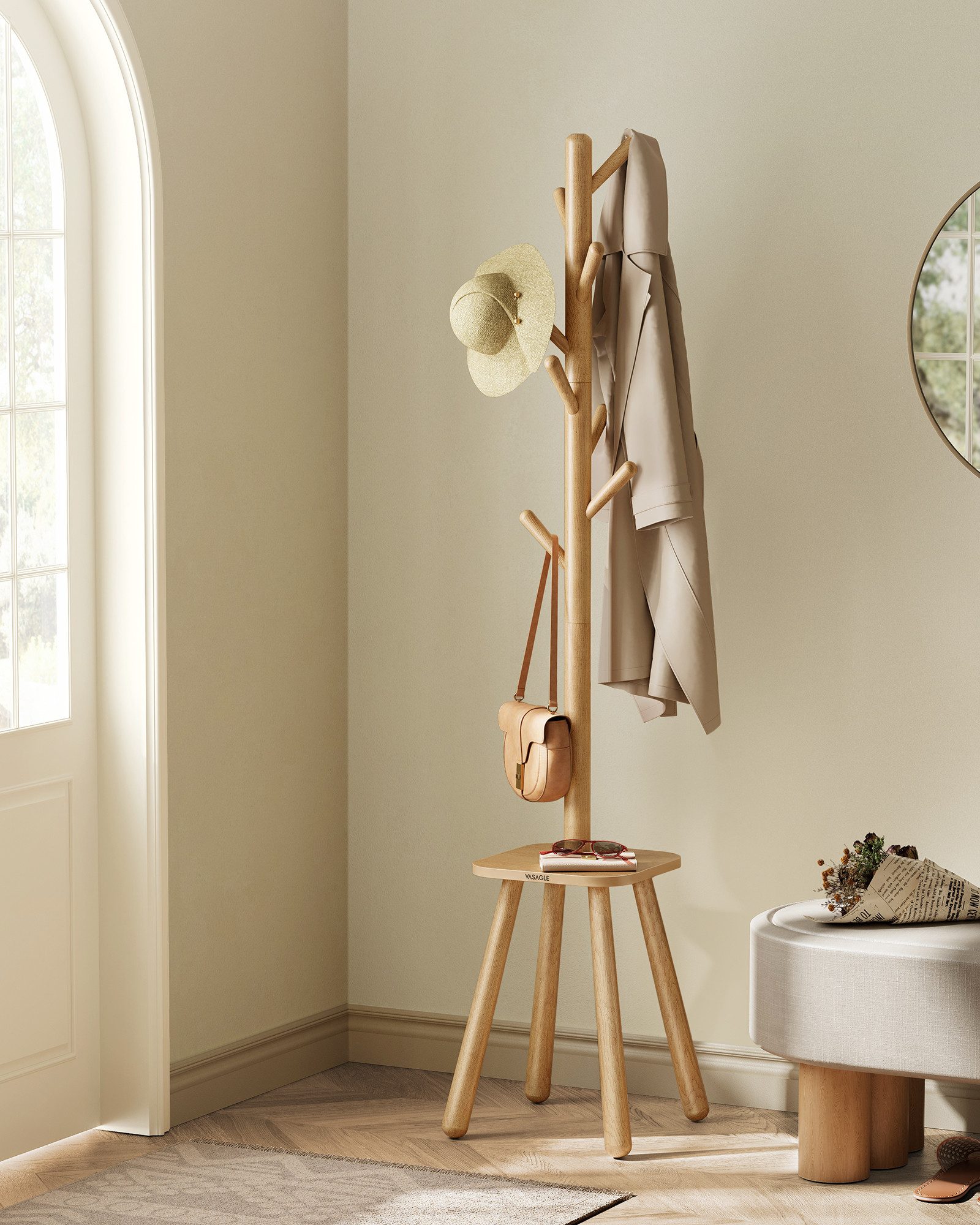 VASAGLE Kleiderständer, Garderobenständer, Kleiderständer, mit 8 Haken und günstig online kaufen