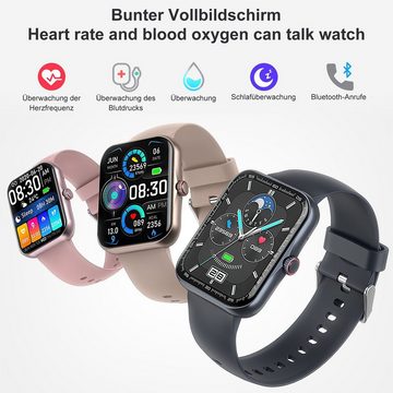 REDOM Damen Herren Fitness Uhr Uhren Tracker Smart Watch Sportuhr Armbanduhr Smartwatch (1,83 Zoll) Fitnessuhr mit Telefonfunktion, Touchscreen, für iOS/Android, WhatsApp, CO-FIT cm/1.83 Zoll, mit Anrufe Pulsmesser Schrittzähler Schlafmonitor Aktivitätstracker