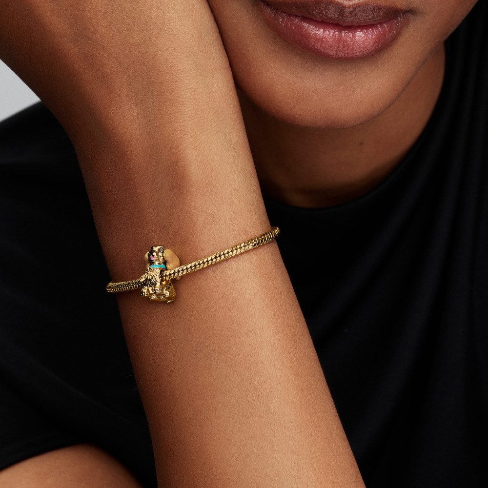 Pandora Charm-Einhänger 764468C01, Disney, Susi und Strolch, Vergoldet