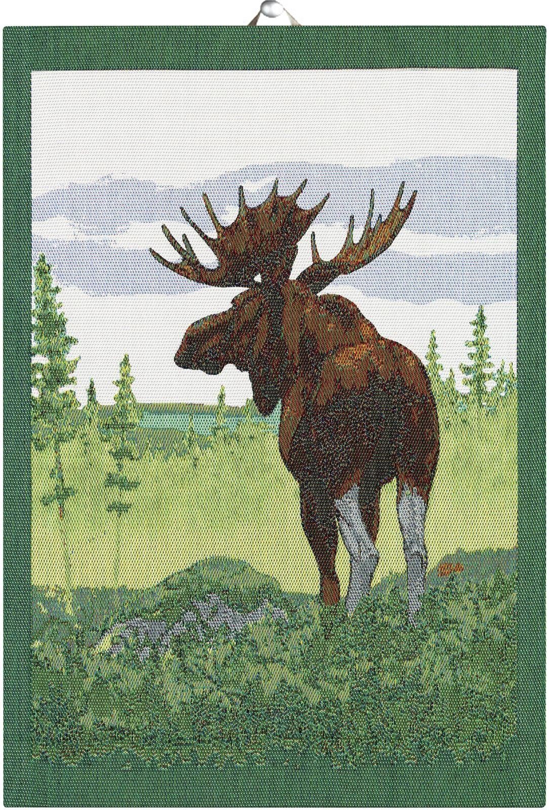 EKELUND MASTER WEAVERS 1692 Geschirrtuch Küchenhandtuch Moose 35x50 cm, (1-tlg., 1 x Geschirrtuch), Pixel gewebt (6-farbig)