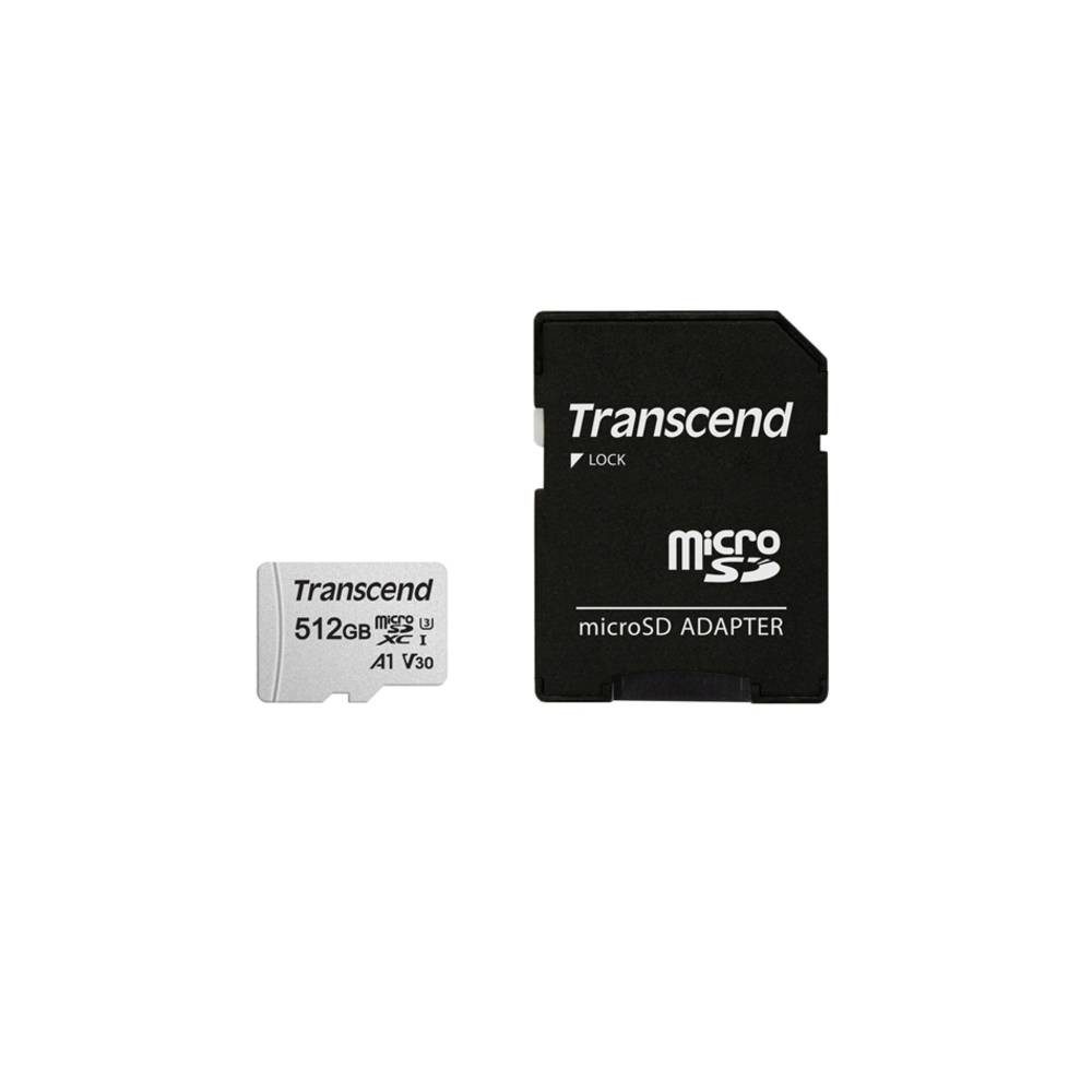 Transcend Transcen microSDXC-Karte 512GB TS512GUSD300S-A Speicherkarte (inkl. SD-Adapter)