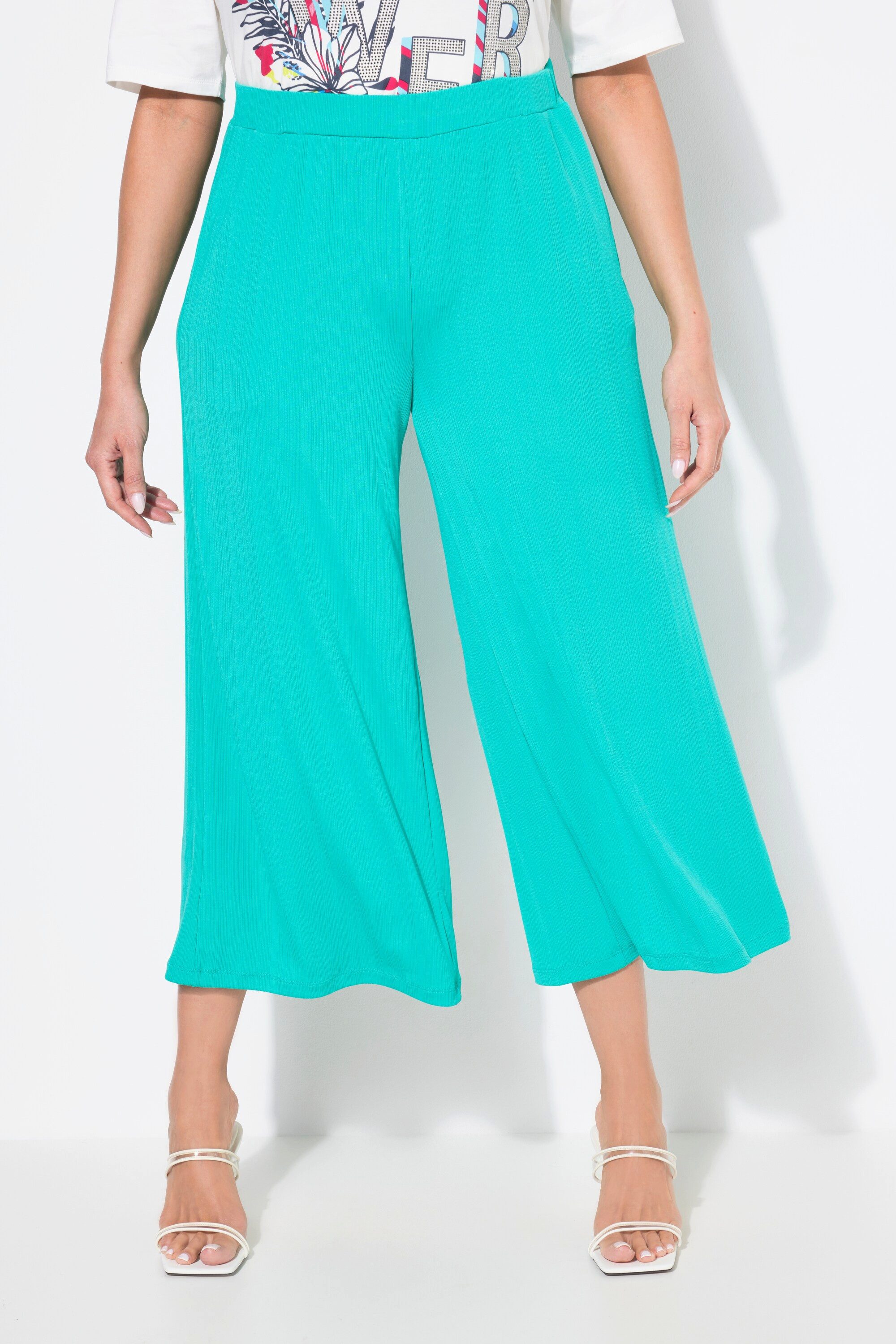 Ulla Popken Funktionshose Culotte Struktur wadenlang günstig online kaufen