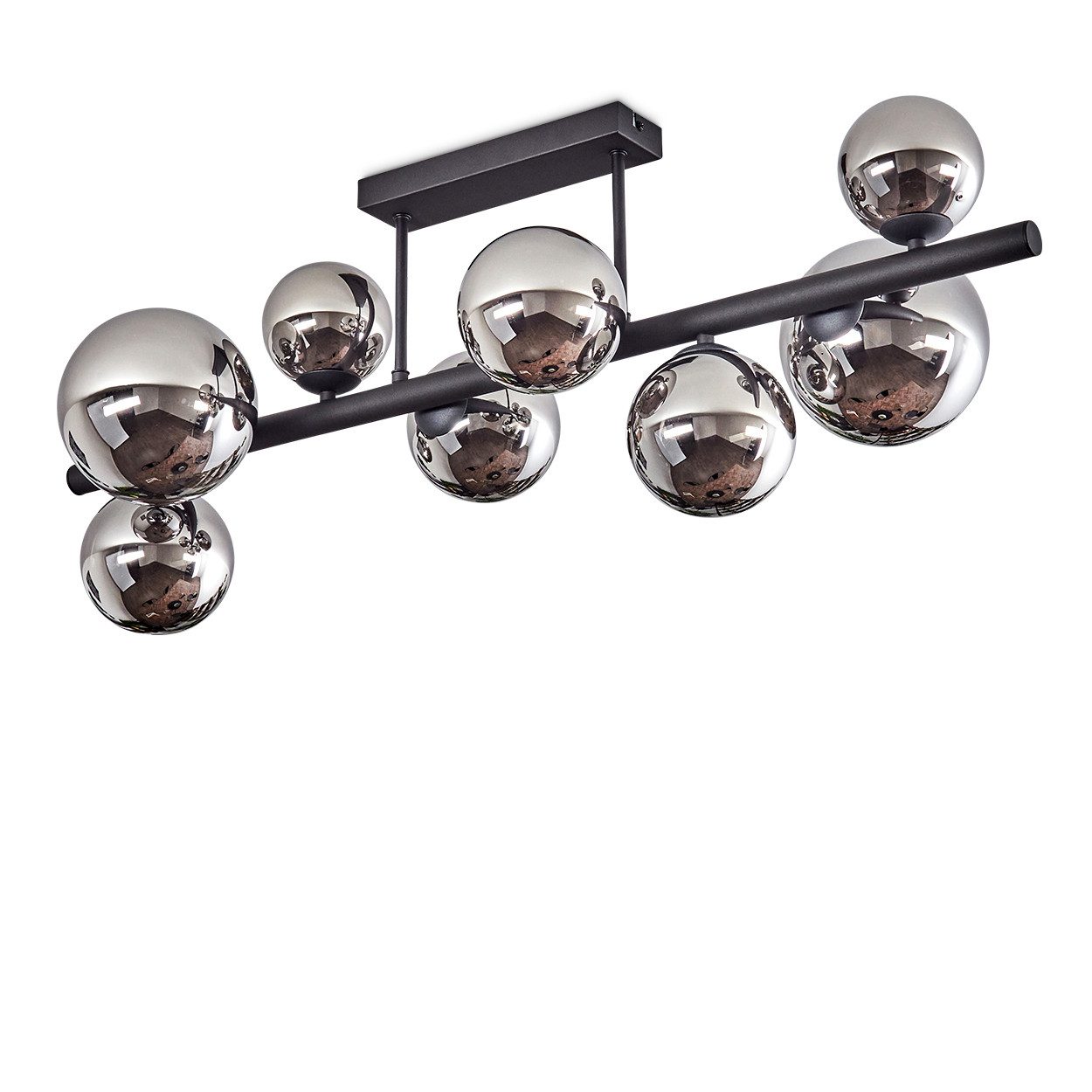 hofstein Deckenleuchte Deckenlampe aus Metall/Glas in Schwarz/Chromfarben/R günstig online kaufen