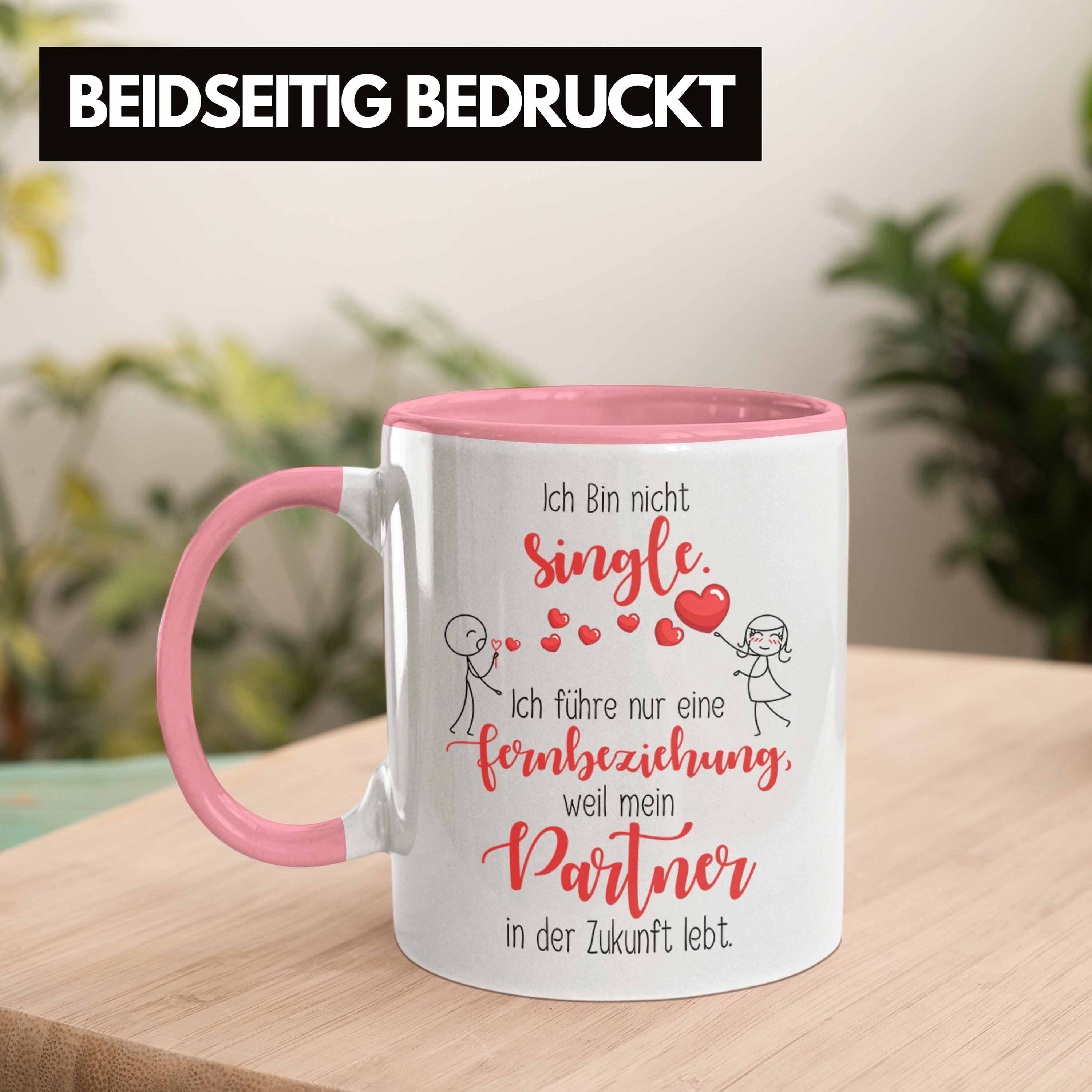 der Geschen Fernbeziehung Tasse Tasse Geschenk in Single Partner mit Trendation Rosa Zukunft