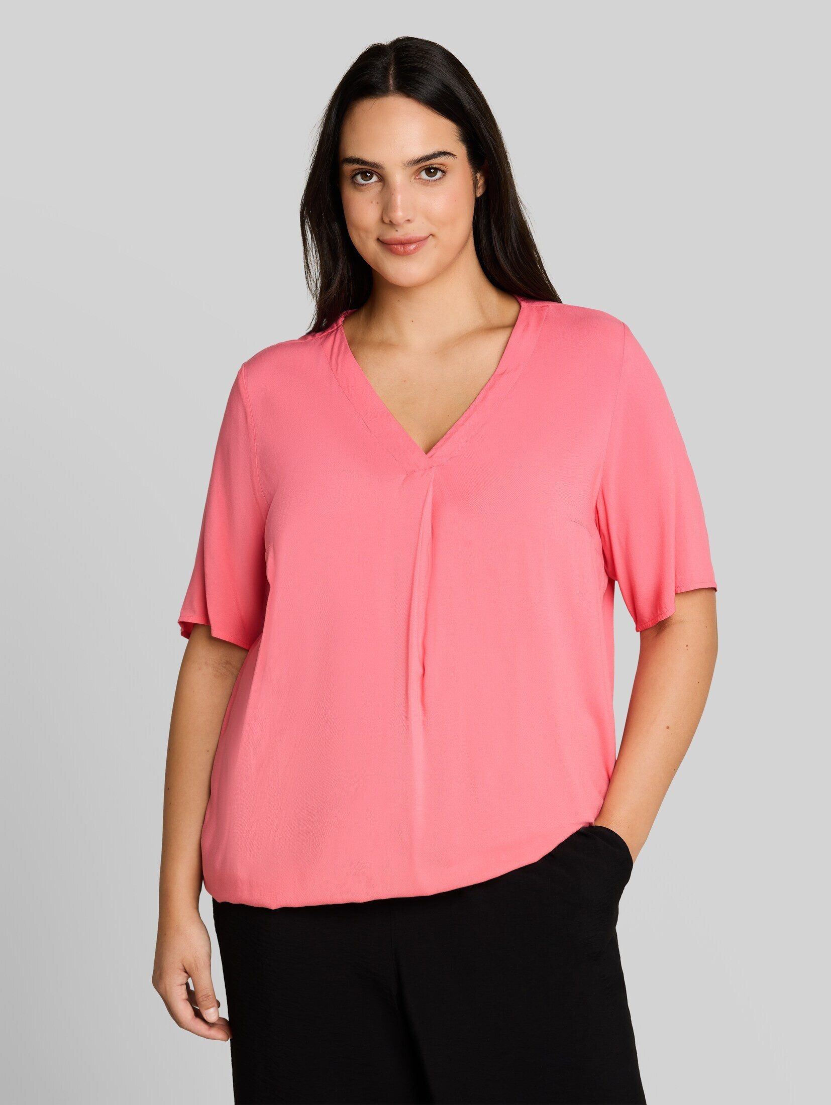 TOM TAILOR PLUS Kurzarmbluse Blusen & Shirts Plus Size - Bluse aus Viskose