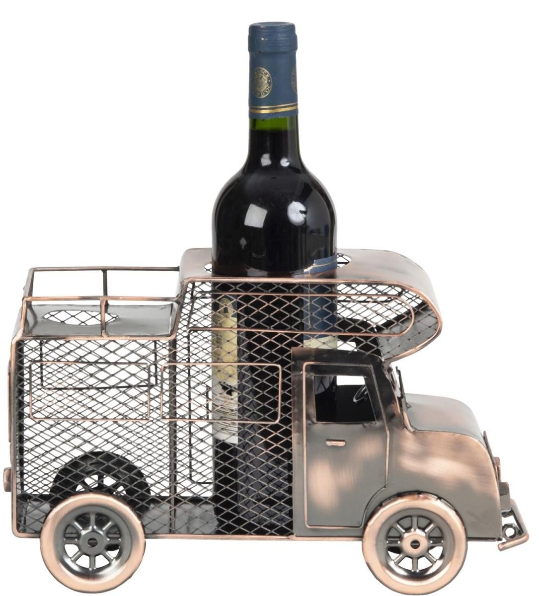 Geschenkestadl Weinflaschenhalter Flaschenhalter Wohnmobil Metall bronzefin günstig online kaufen