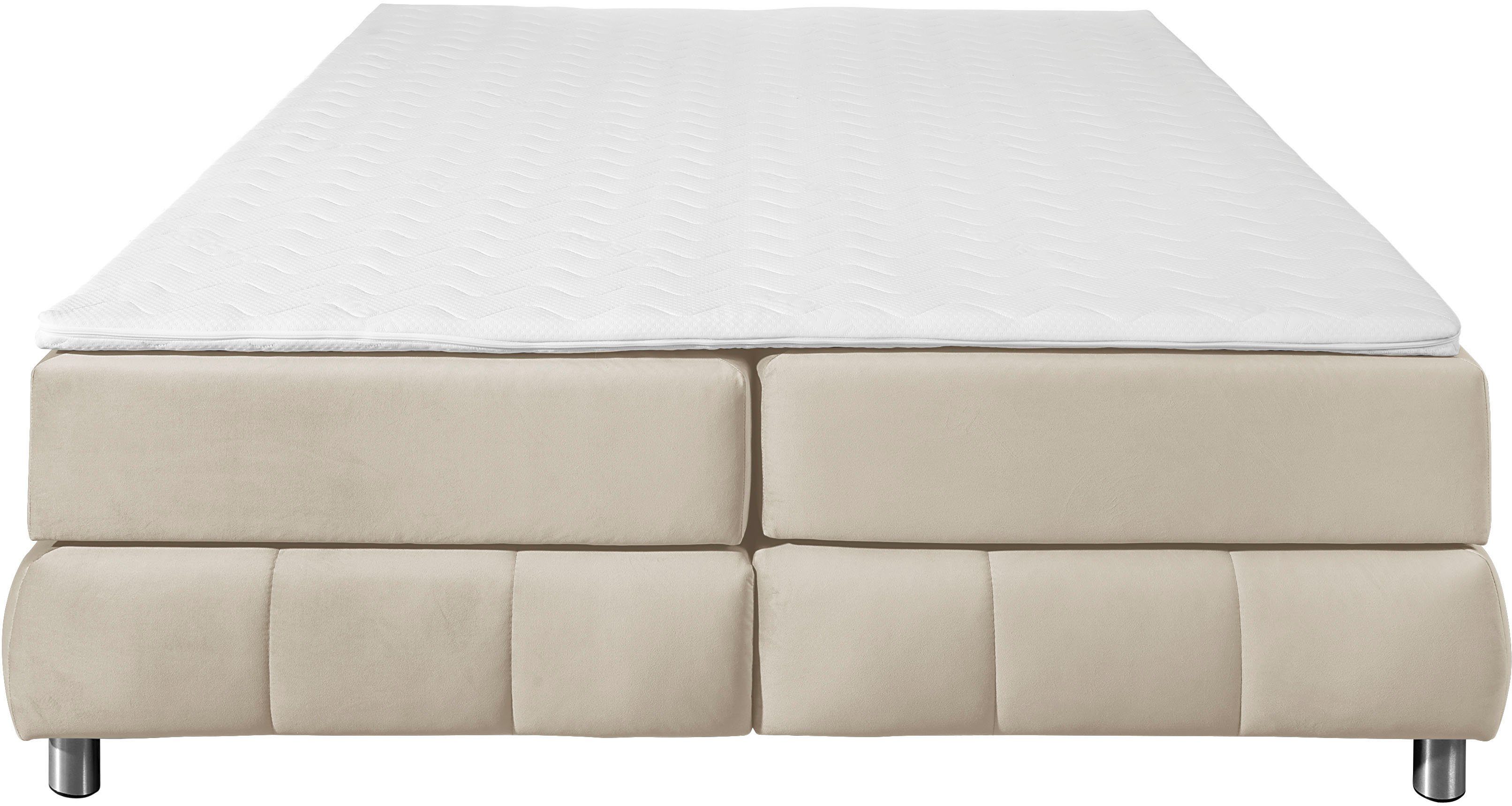 Home affaire Boxspringbett Salo, Ohne Kopfteil, inkl. Topper, auch in Überlänge 220 cm