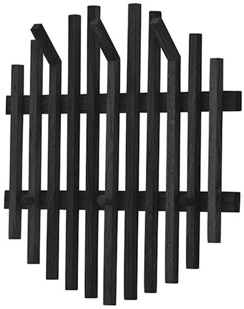 möbelando Garderobenpaneel BANTRY, in schwarz - 58x60x11x60 (BxHxTxD)