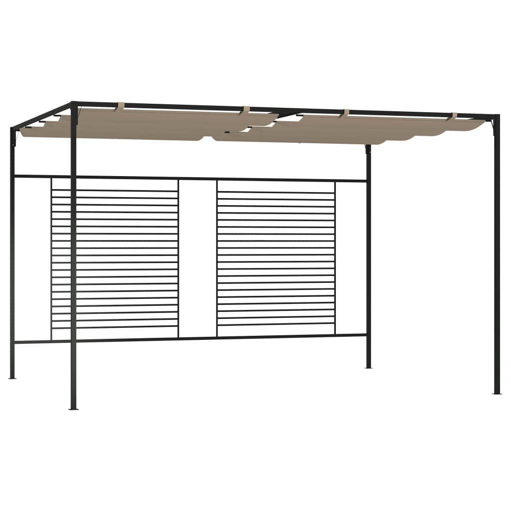 vidaXL Partyzelt Pavillon mit Ausziehbarem Dach 3x4x2,3 m Taupe 180 g/m²