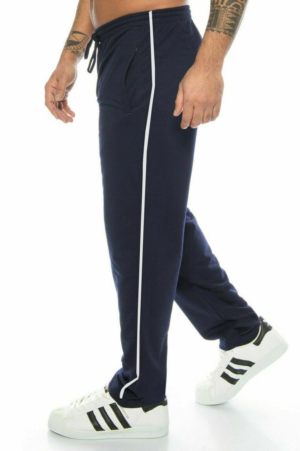 Kendindza Collection Jogginghose Thermo Fleece Sporthose Winter Jogginghose Baumwolle Trainingshose Sport Jogger mit Streifen, leicht gefüttert Warm