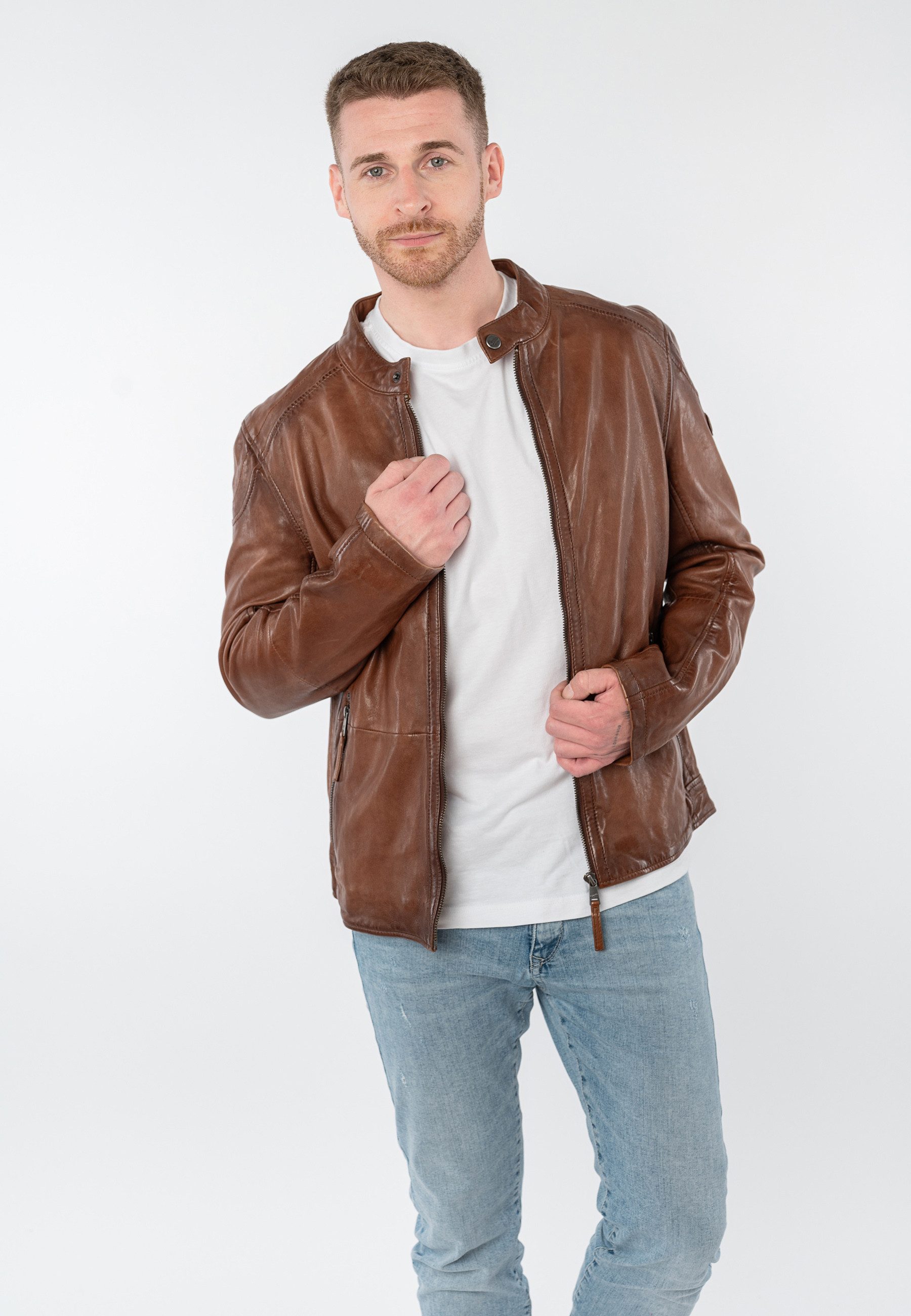 Mauritius Lederjacke MMBaydo mit Bikerkragen